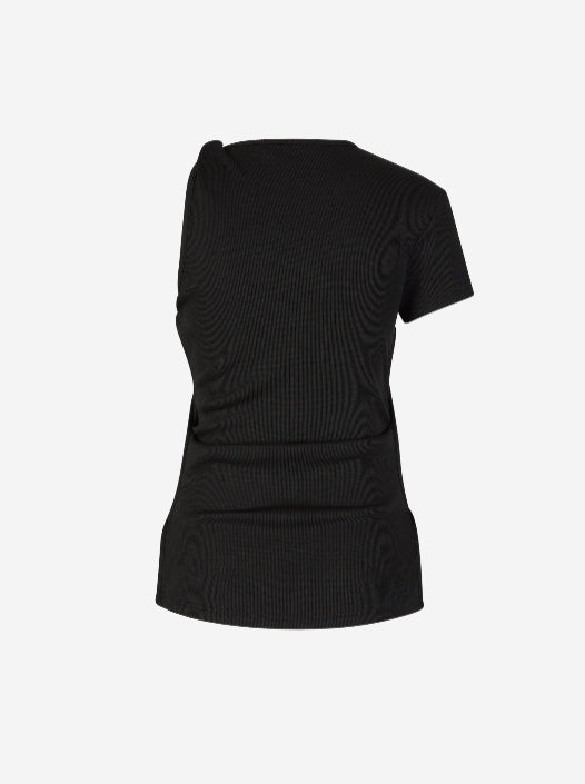 Christopher Esber Camiseta Asimétrica Canalé color Negro sku 782-001542 01 - Foto 2