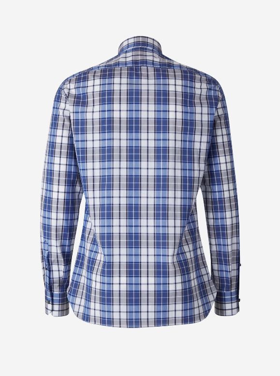 Isaia Camisa Motivo Cuadros color Azul Cobalto sku 531-006005 01 - Foto 2