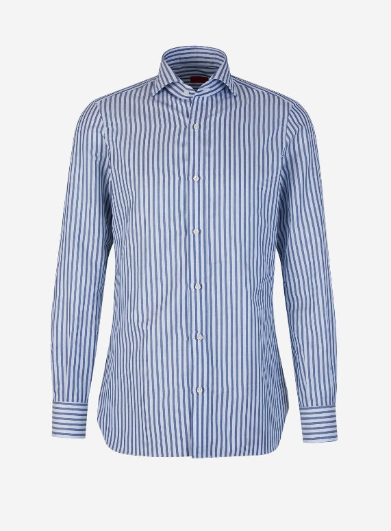 Isaia Camisa Rayas Algodón color Azul Marino sku 531-006007 01 - Foto 2