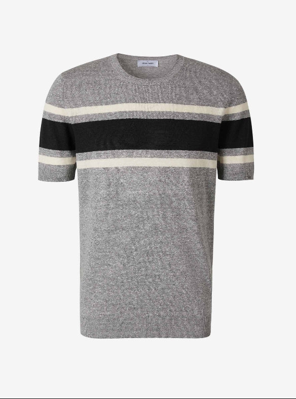 Gran Sasso Camiseta Lino Y Algodón color Negro sku 553-002978 02 - Foto 2