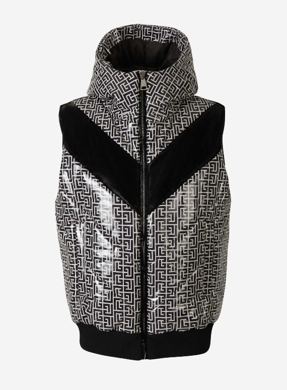 Balmain Chaleco Plumón Monograma color Blanco y Negro sku 544-000486 01 - Foto 2