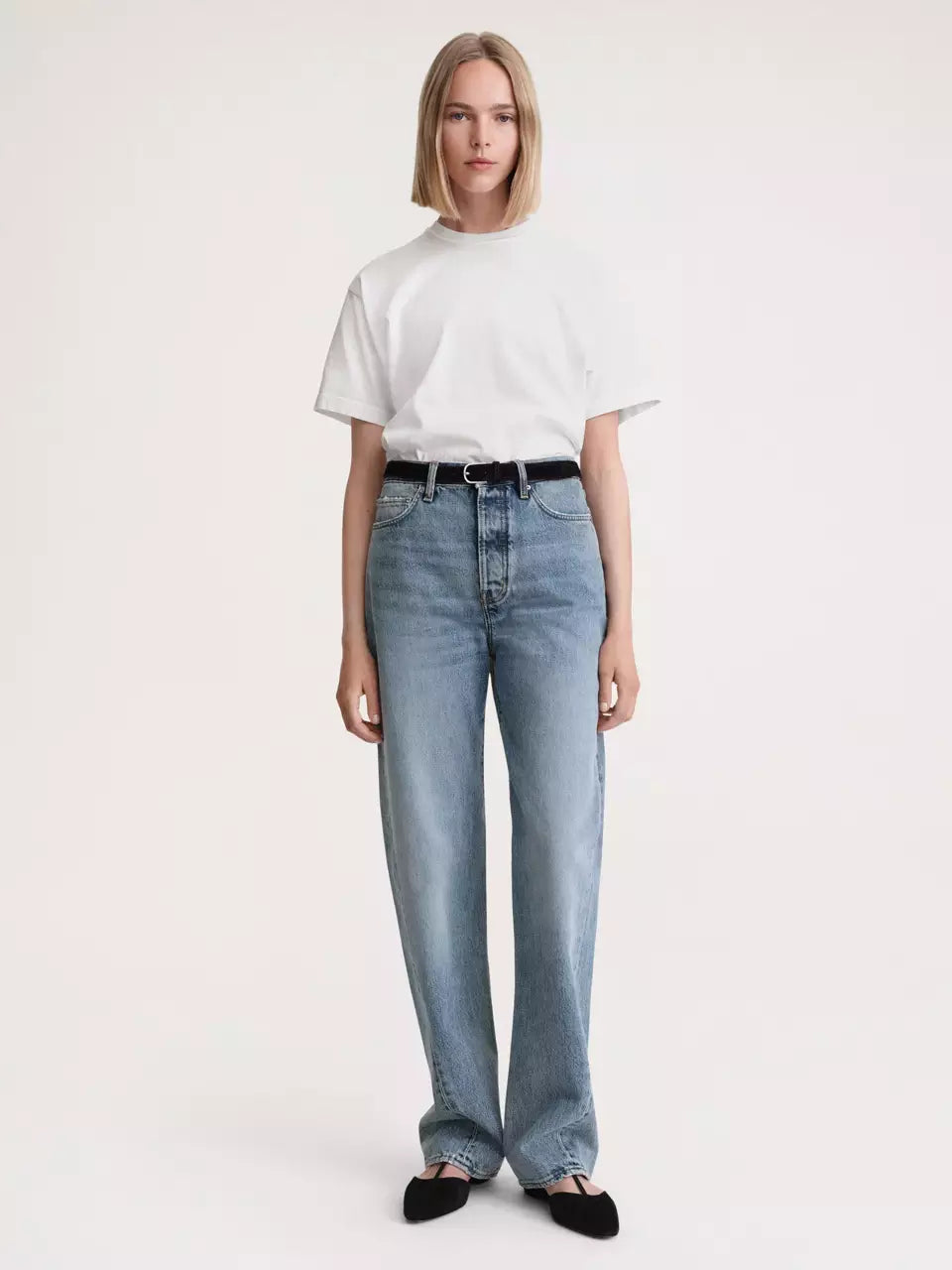 Outlet online TOTEME Mujer Jeans Wide Leg Algodón color Azul Denim sku 763-001516 01 - Foto 2