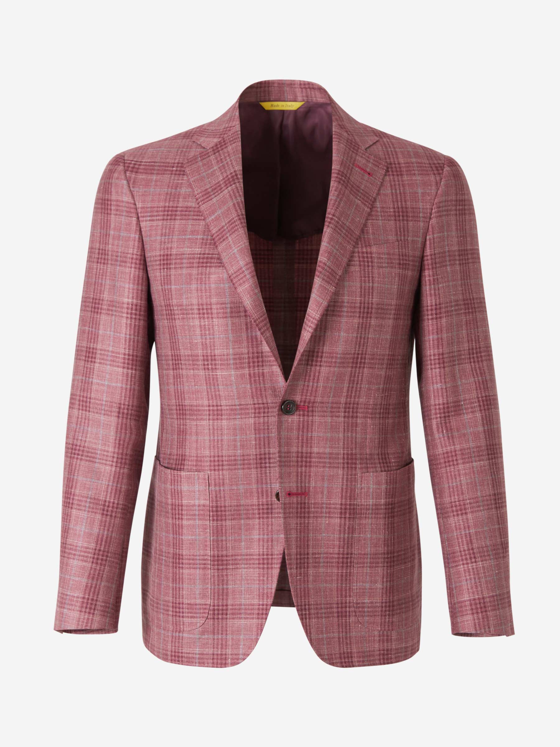 Canali Americana de Lana y Seda a Cuadros color Burdeos sku 302-003048 01 - Foto 1