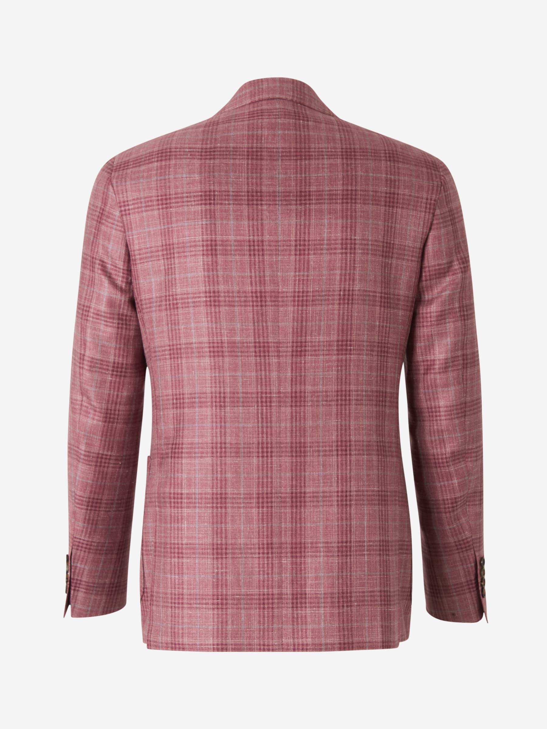 Canali Americana de Lana y Seda a Cuadros color Burdeos sku 302-003048 01 - Foto 2