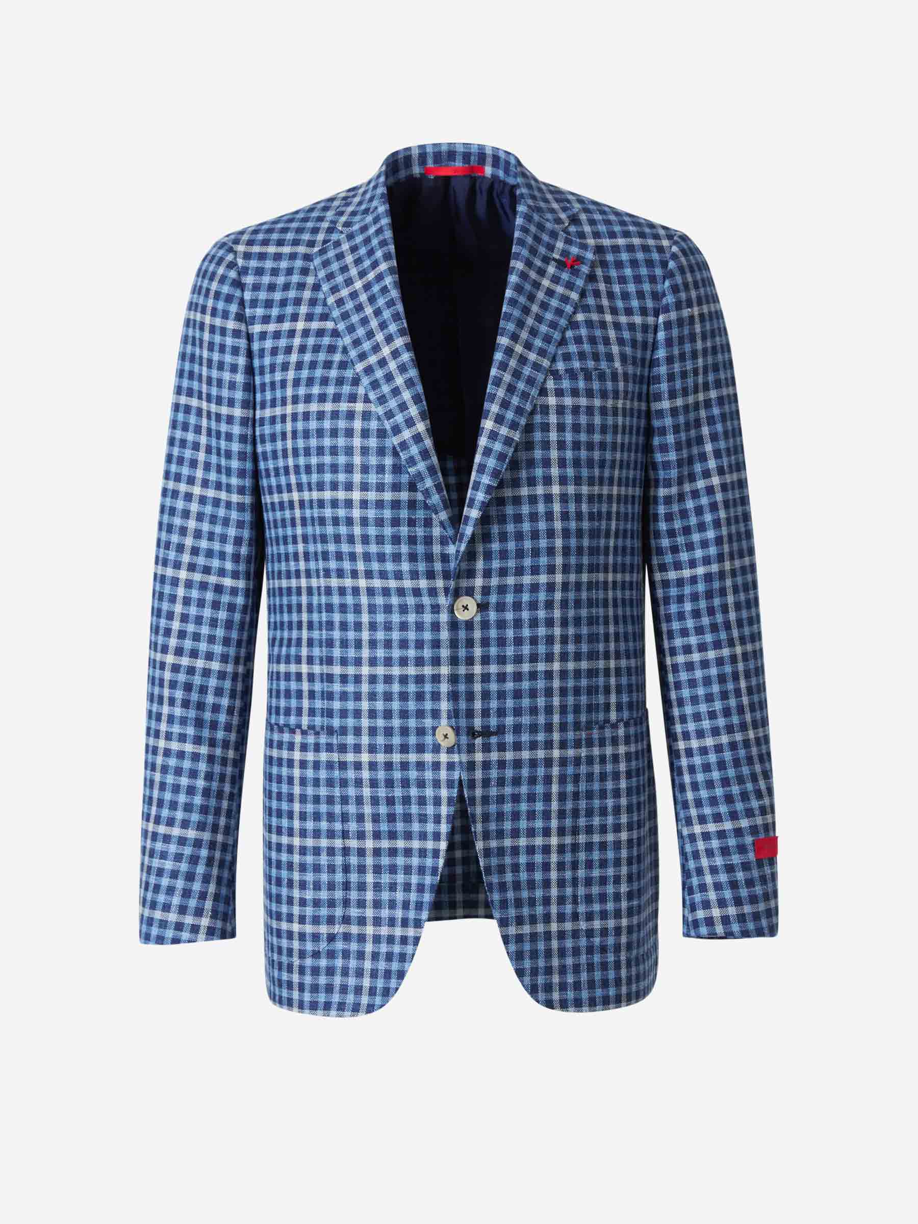 Isaia Americana Gregory Cuadros color Azul Cobalto sku 302-003131 01 - Foto 1