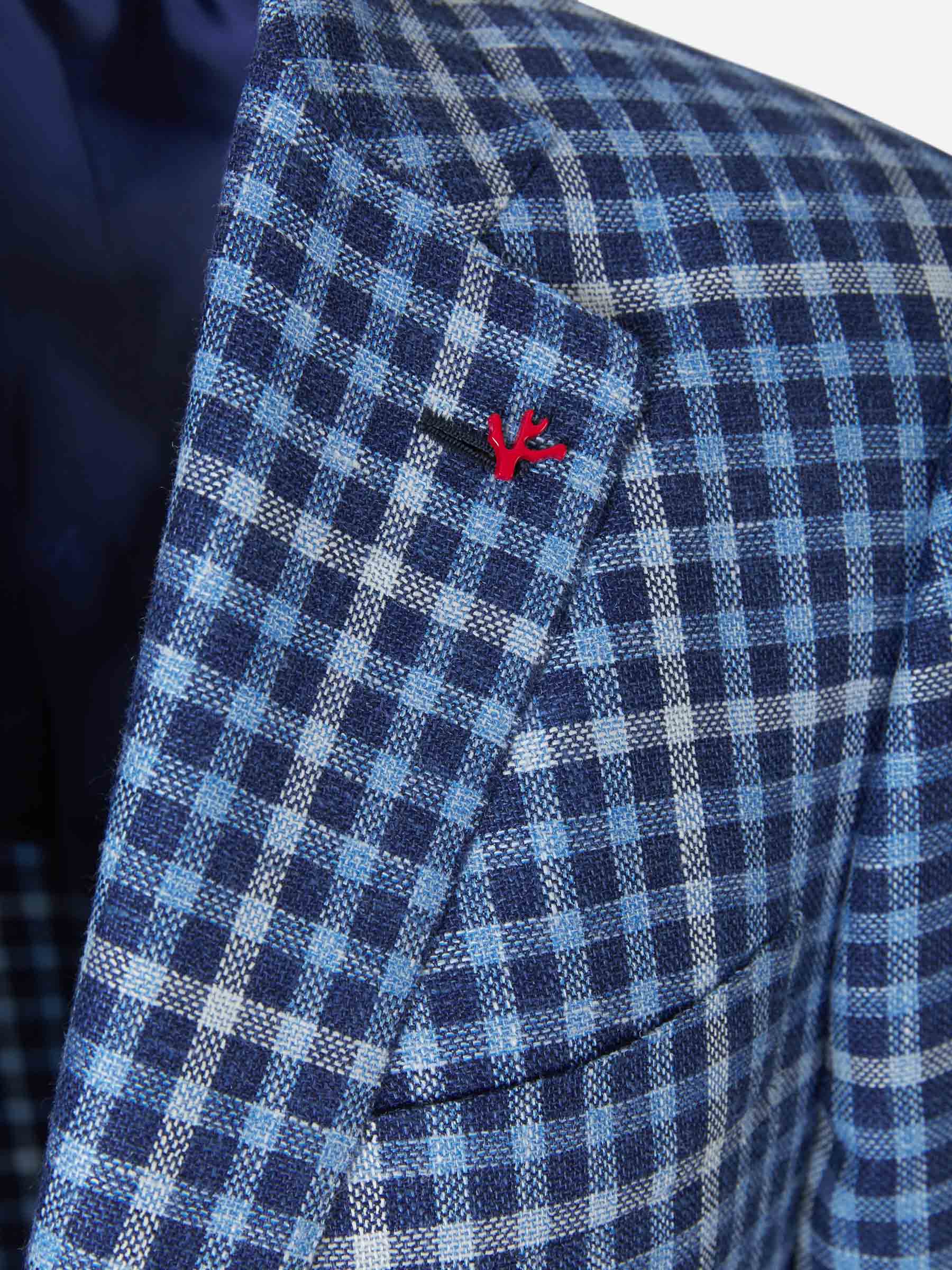 Isaia Americana Gregory Cuadros color Azul Cobalto sku 302-003131 01 - Foto 3