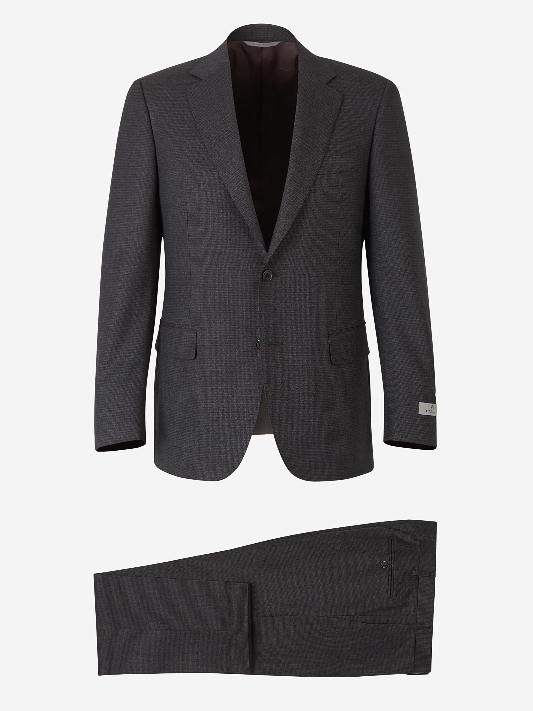 Canali Traje con microcuadro color Marrón Oscuro sku 312-002564 01 - Foto 1