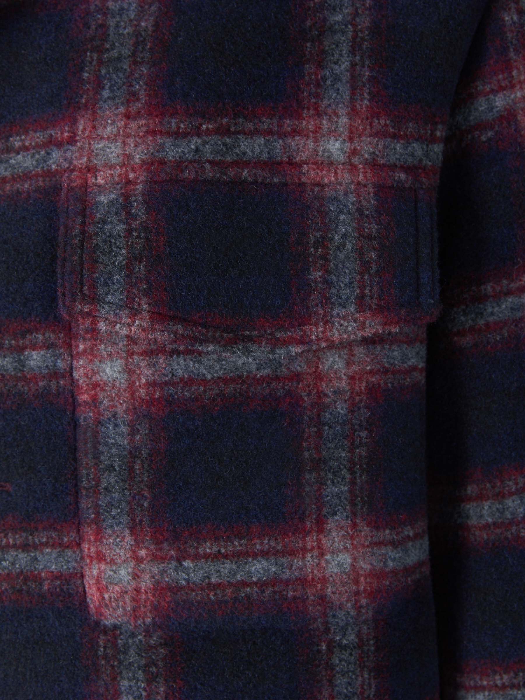 Etro Abrigo Franela Motivo Cuadros color Azul Noche sku 341-000473 01 - Foto 4