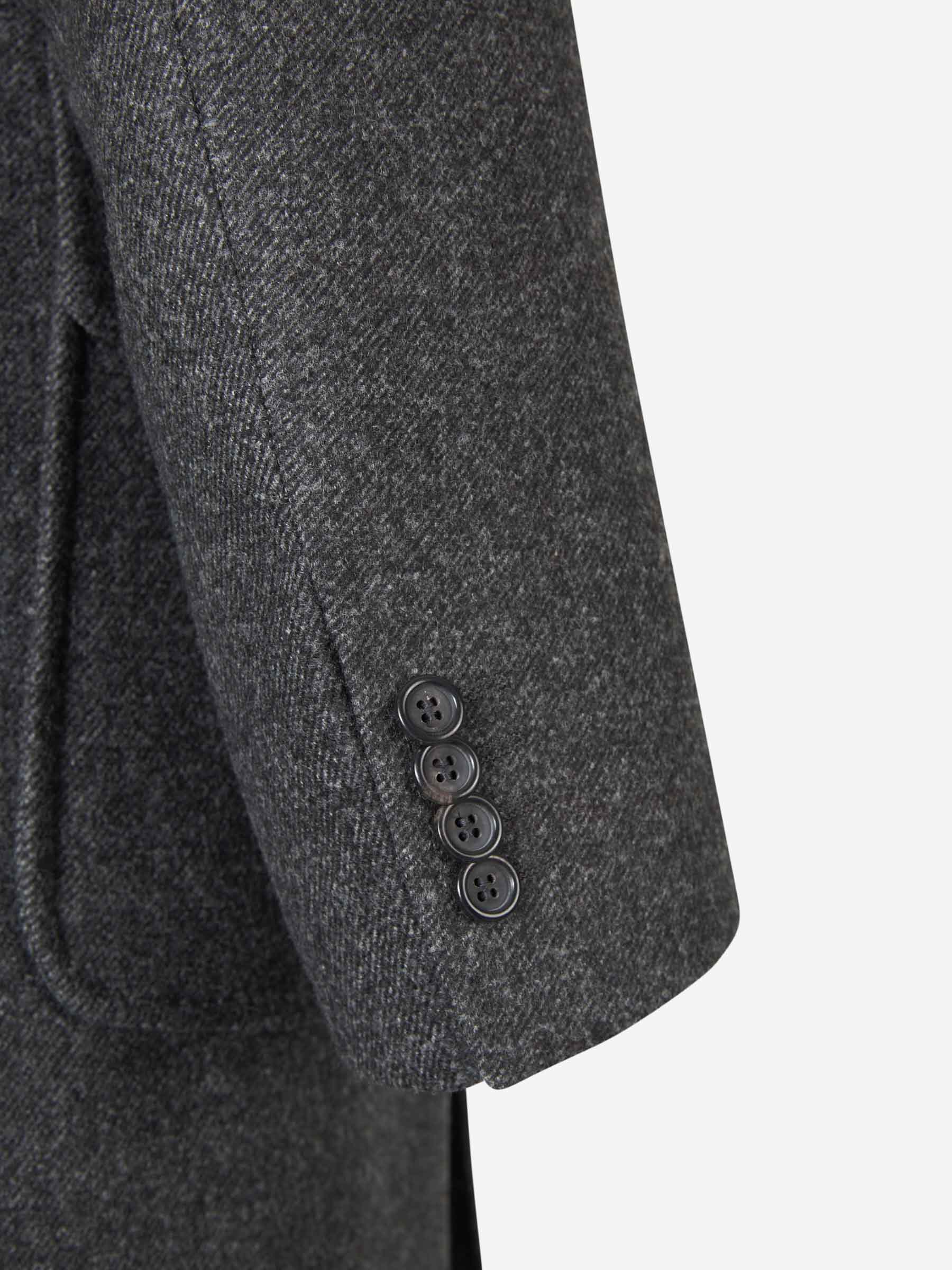 Canali Abrigo Lana Bolsillos color Gris Oscuro sku 341-000507 01 - Foto 3