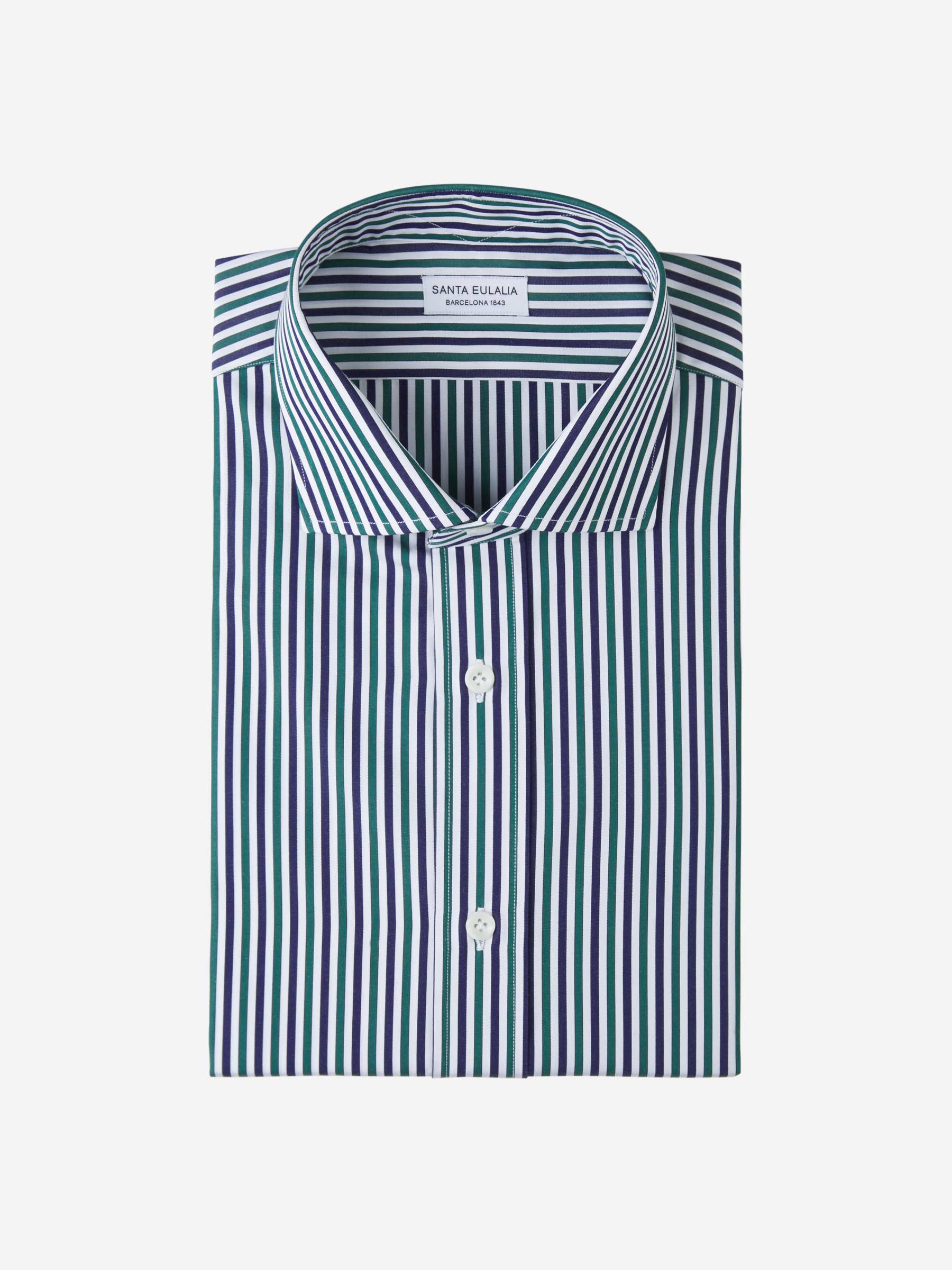 Santa Eulalia Camisa Formal Algodón Rayas color Verde Oscuro sku 401-002893 01 - Foto 1