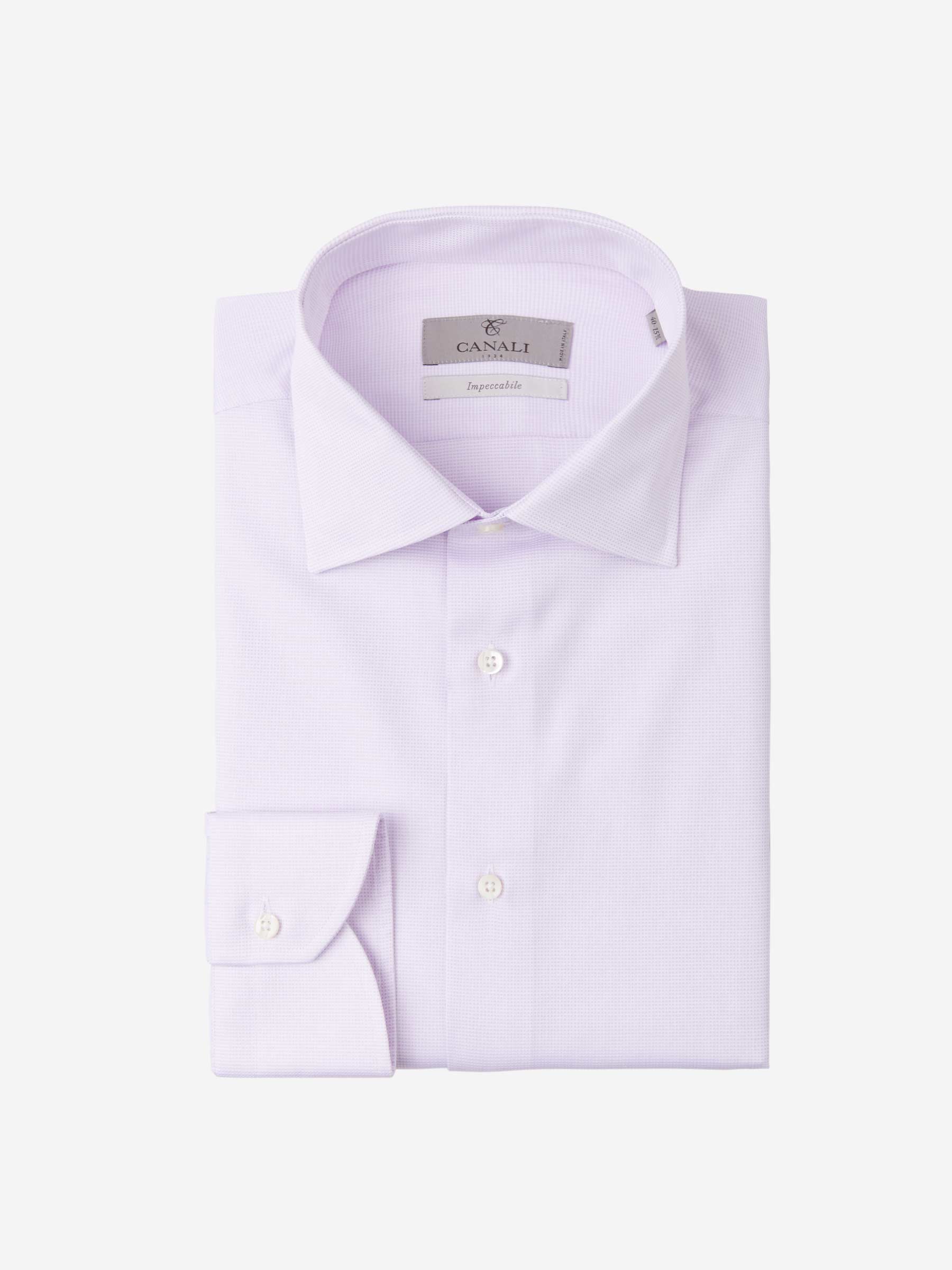 Canali Camisa Motivo Geométrico color Rosa Claro sku 401-002924 01 - Foto 1