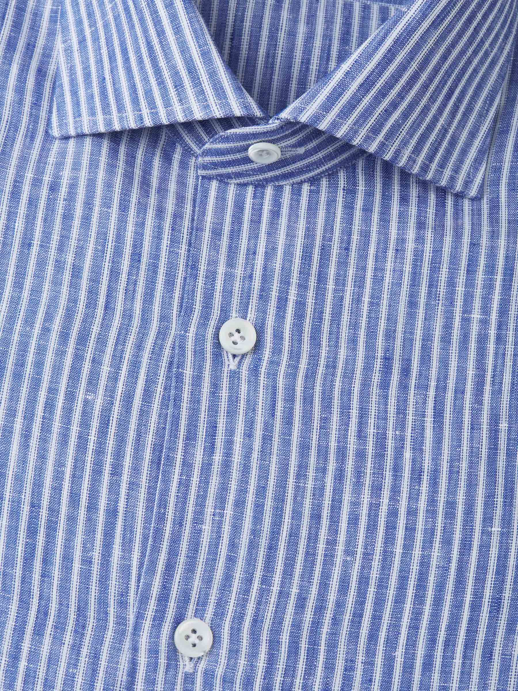 Santa Eulalia Camisa Lino Rayas color Azul Denim sku 401-002968 01 - Foto 2