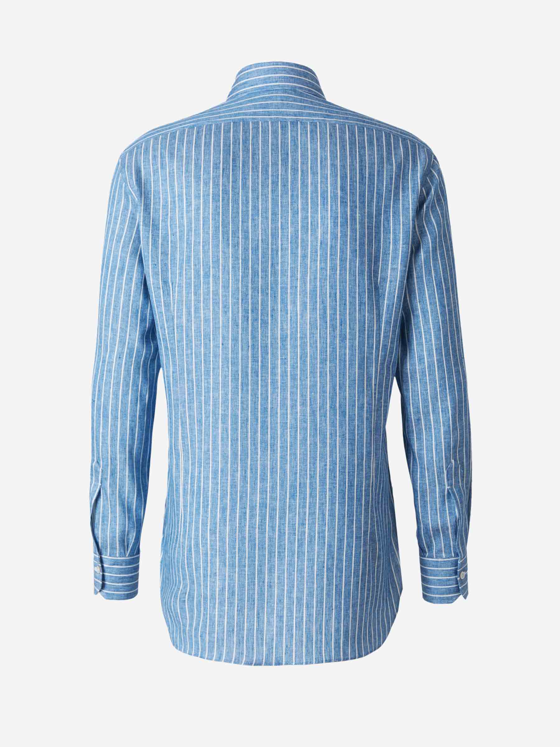 Kiton Camisa Motivo Rayas color Azul Denim sku 401-002977 01 - Foto 2