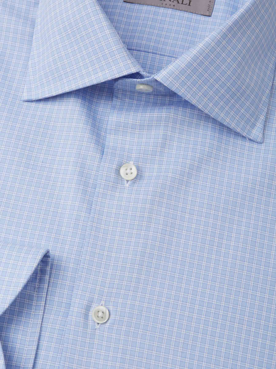 Canali Camisa Motivo Cuadros color Azul Cielo sku 401-002980 01 - Foto 2