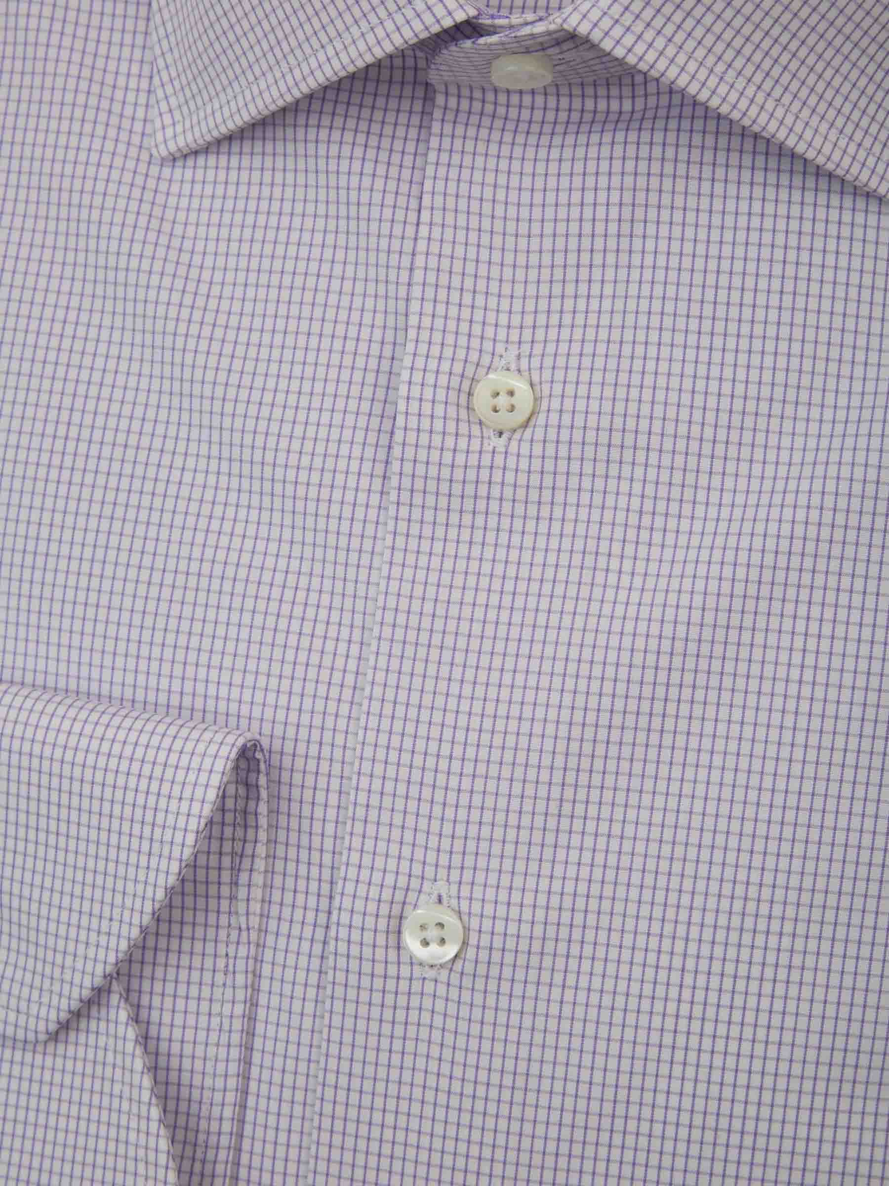 Canali Camisa Micro Cuadros color Lila sku 401-003031 01 - Foto 2