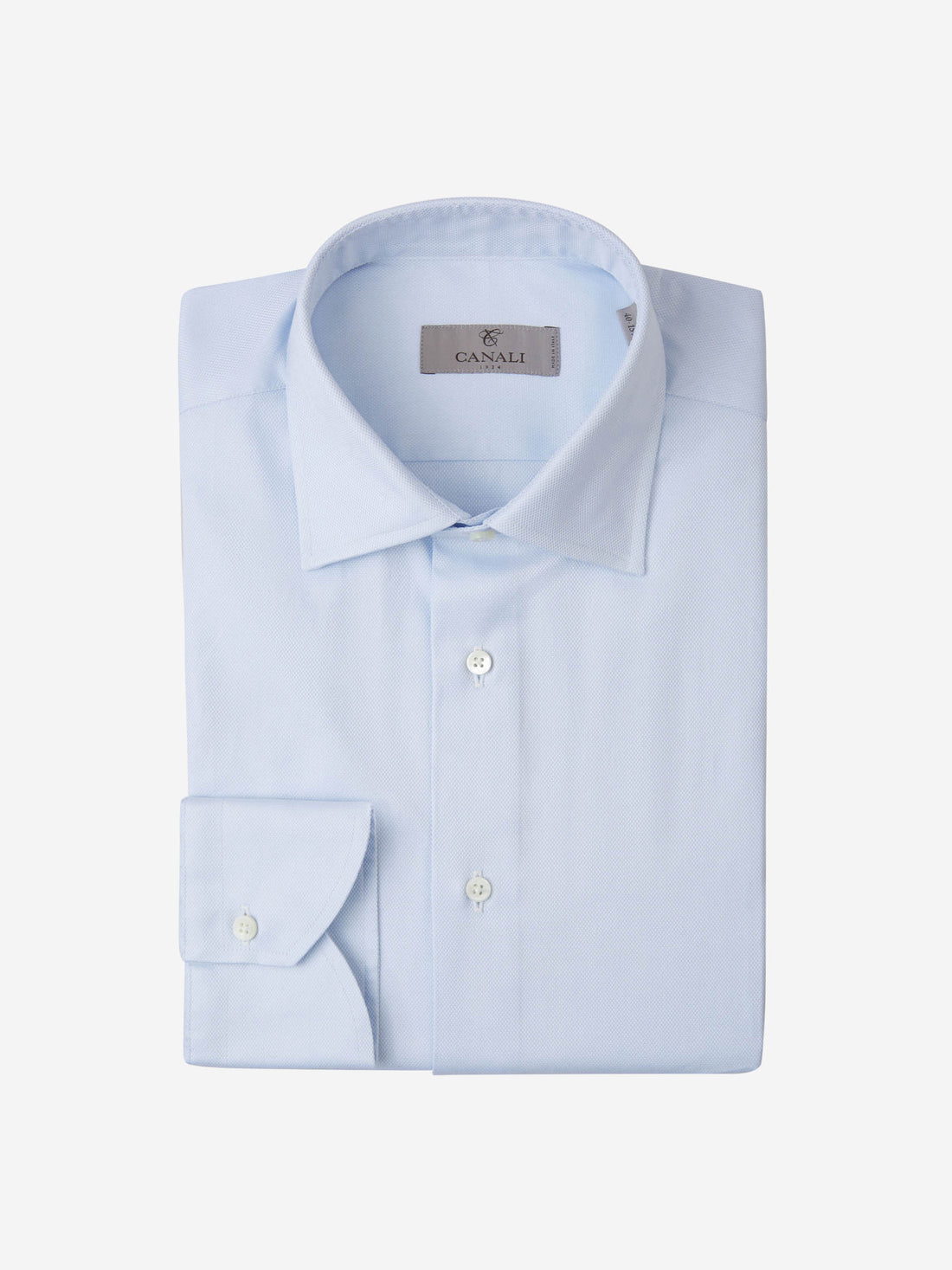 Canali Camisa Lisa Algodón color Azul Cielo sku 401-003052 01 - Foto 1