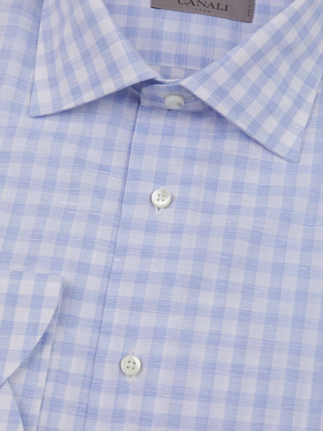 Canali Camisa Motivo Cuadros color Azul Cielo sku 401-003054 01 - Foto 2