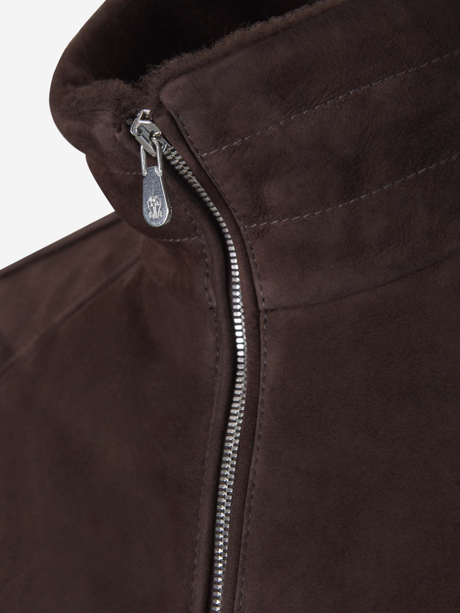 Brunello Cucinelli Chaqueta Bomber Piel color Marrón Oscuro sku 501-000241 01 - Foto 4