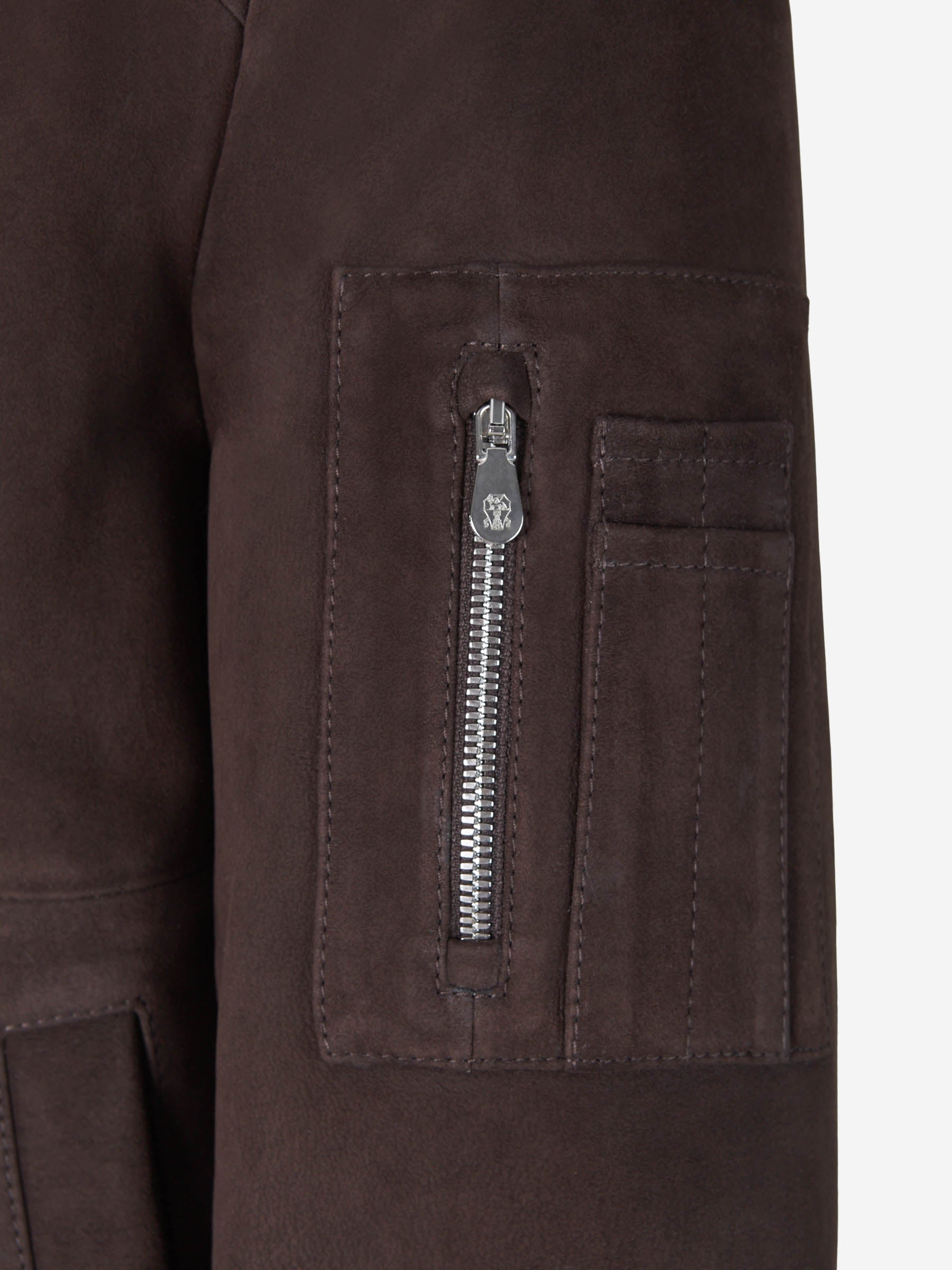 Brunello Cucinelli Chaqueta Bomber Piel color Marrón Oscuro sku 501-000241 01 - Foto 5