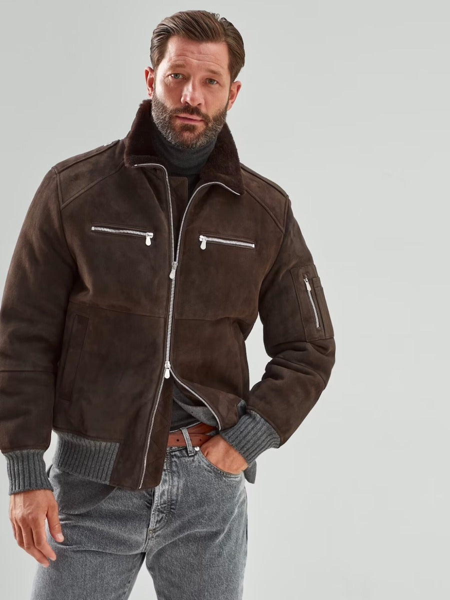 Brunello Cucinelli Chaqueta Bomber Piel color Marrón Oscuro sku 501-000241 01 - Foto 7