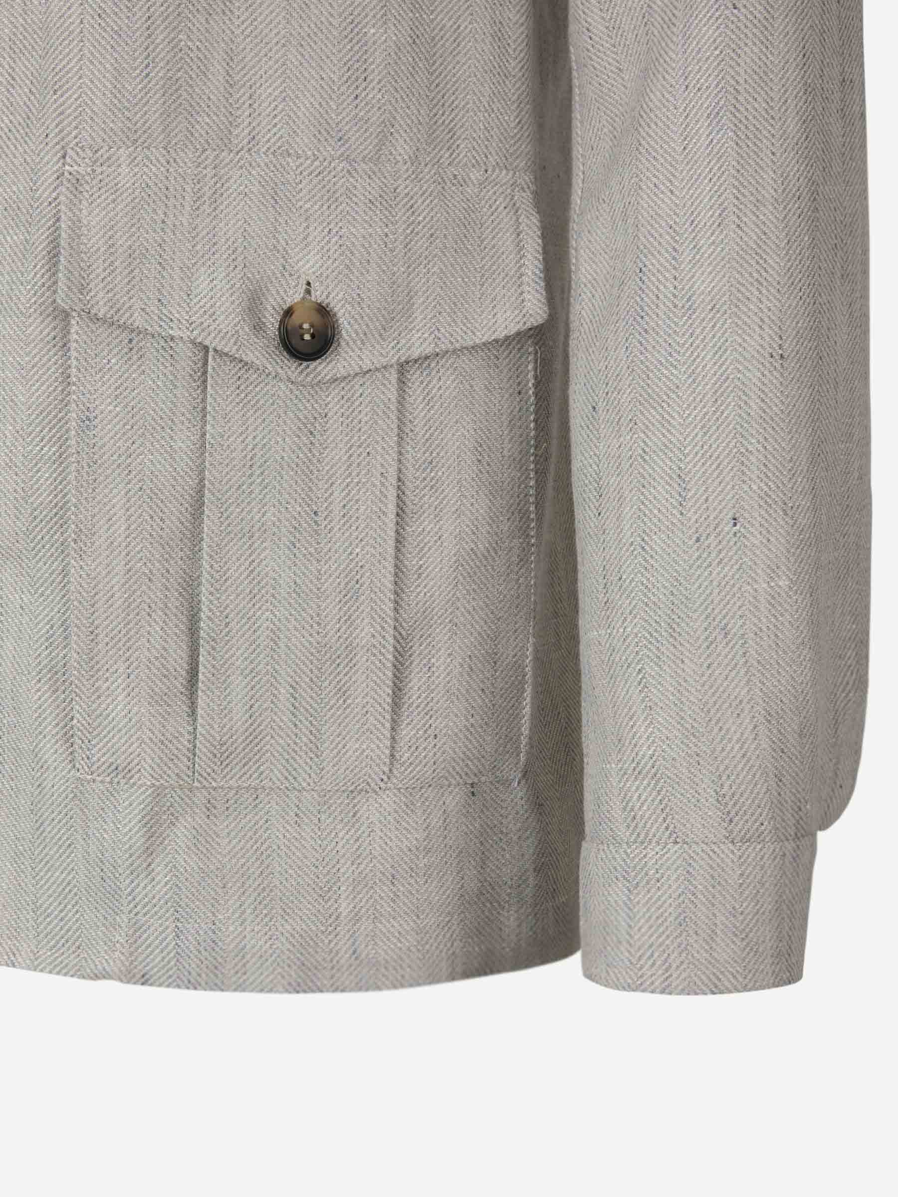 Borrelli Chaqueta Lino Y Lana color Gris Claro sku 502-001502 01 - Foto 4