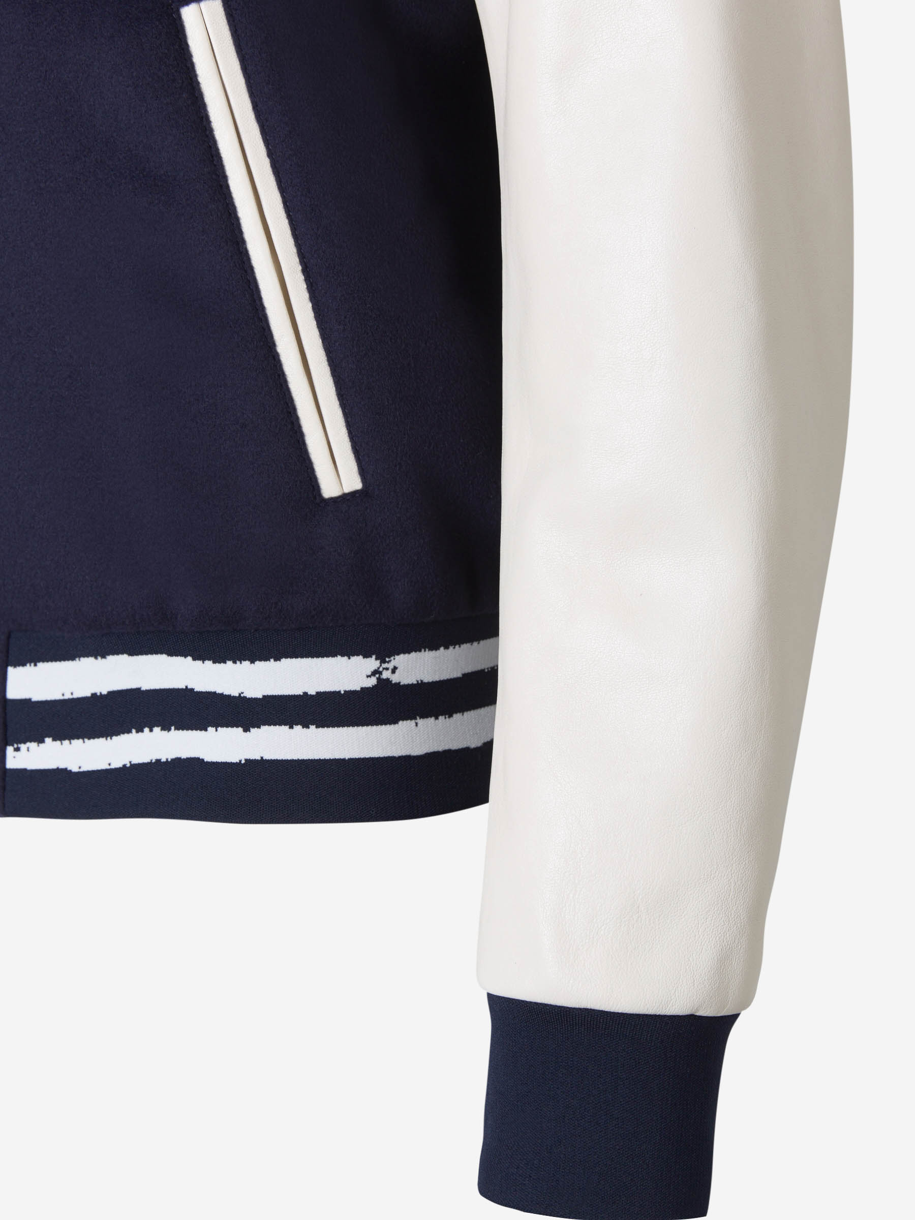 Alexander McQueen Chaqueta Bomber Varsity color Azul Marino sku 512-001747 01 - Foto 5