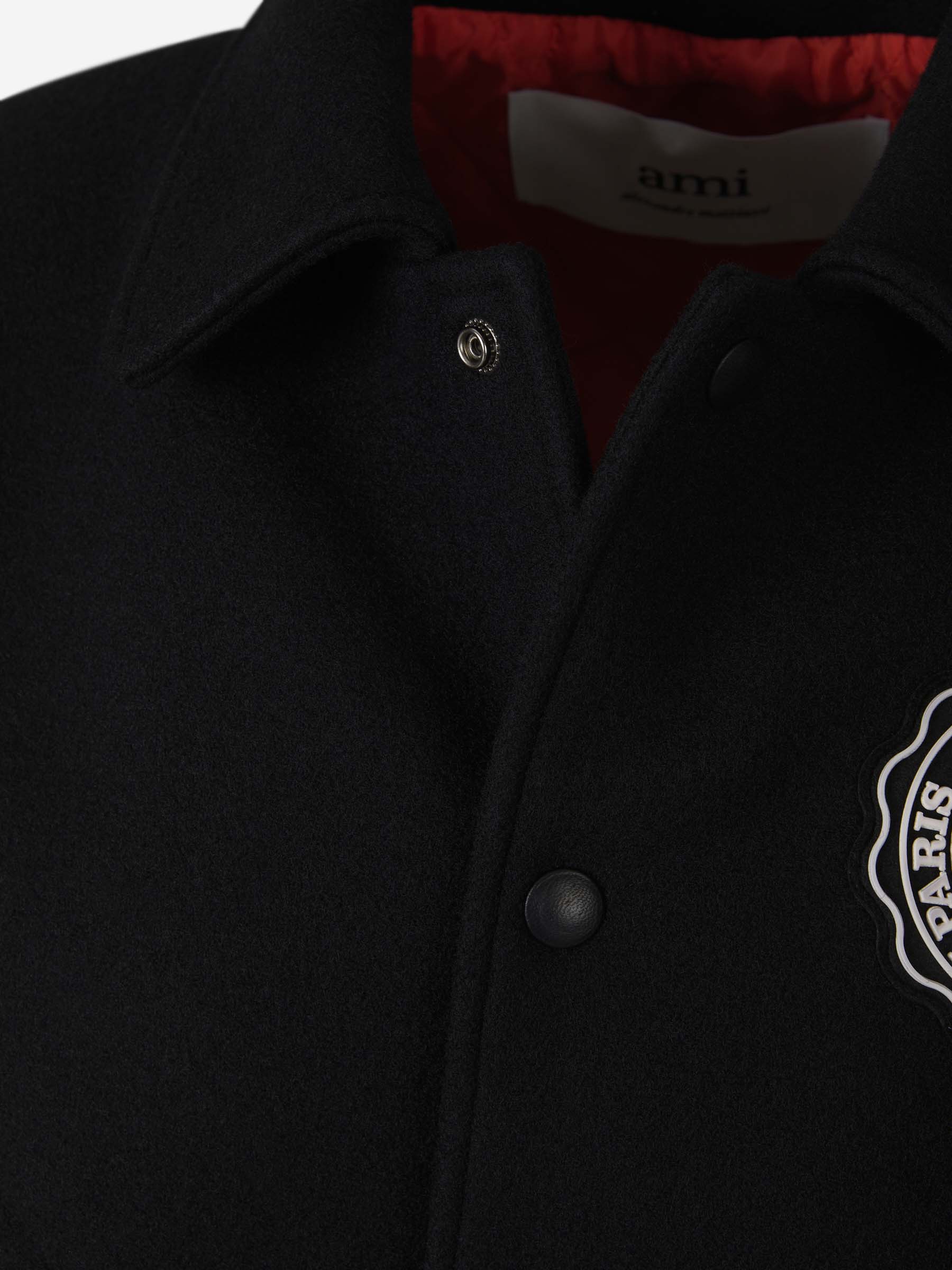 Ami Paris Chaqueta Teddy Parche color Negro sku 512-001752 01 - Foto 3