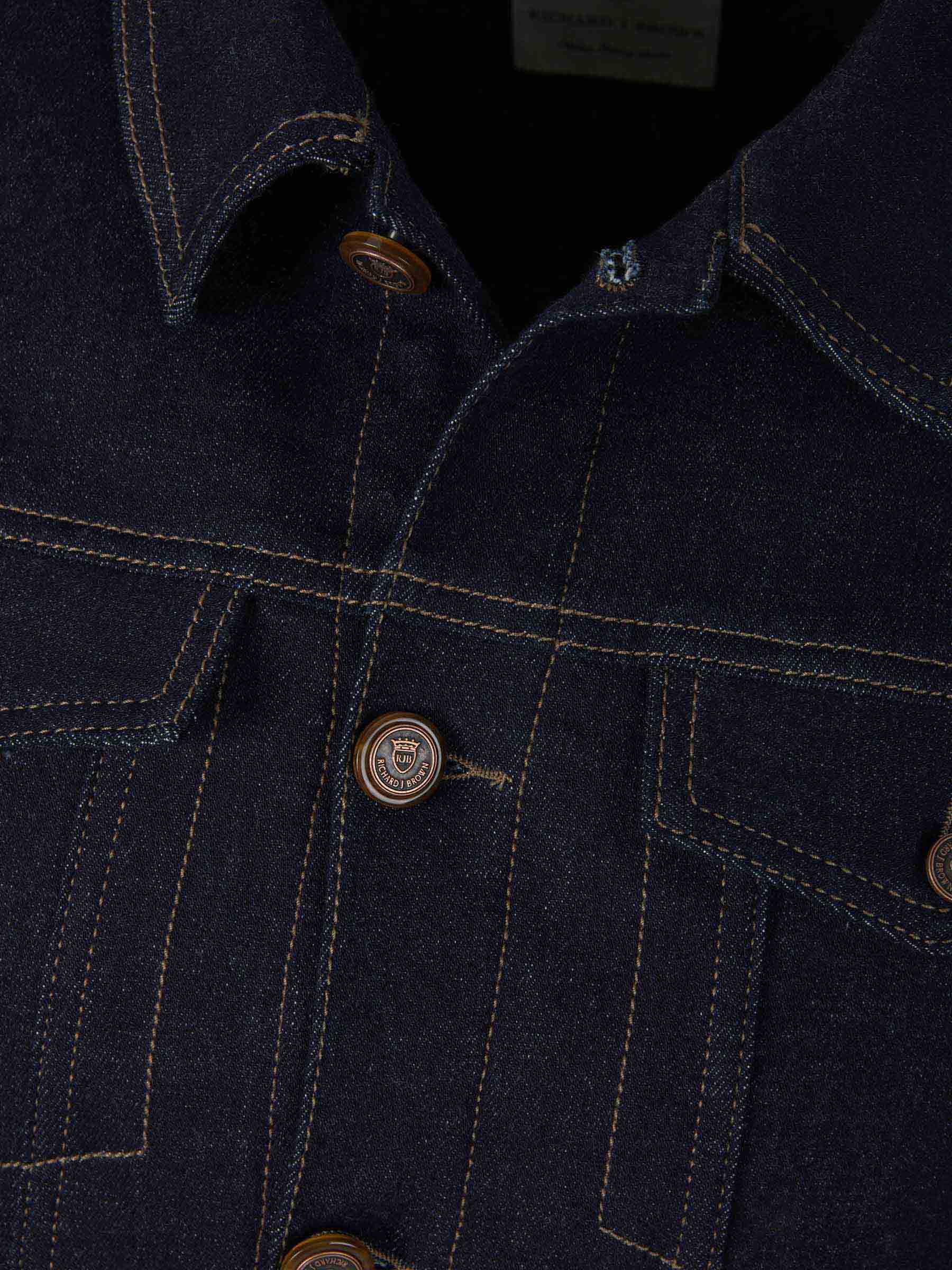 Richard J. Brown Chaqueta Sarga Algodón color Azul Noche sku 512-001821 01 - Foto 3