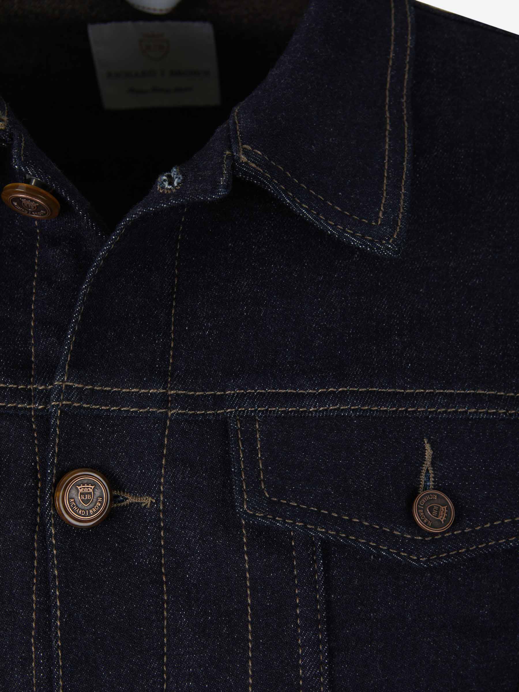 Richard J. Brown Chaqueta Sarga Algodón color Azul Noche sku 512-001821 01 - Foto 5