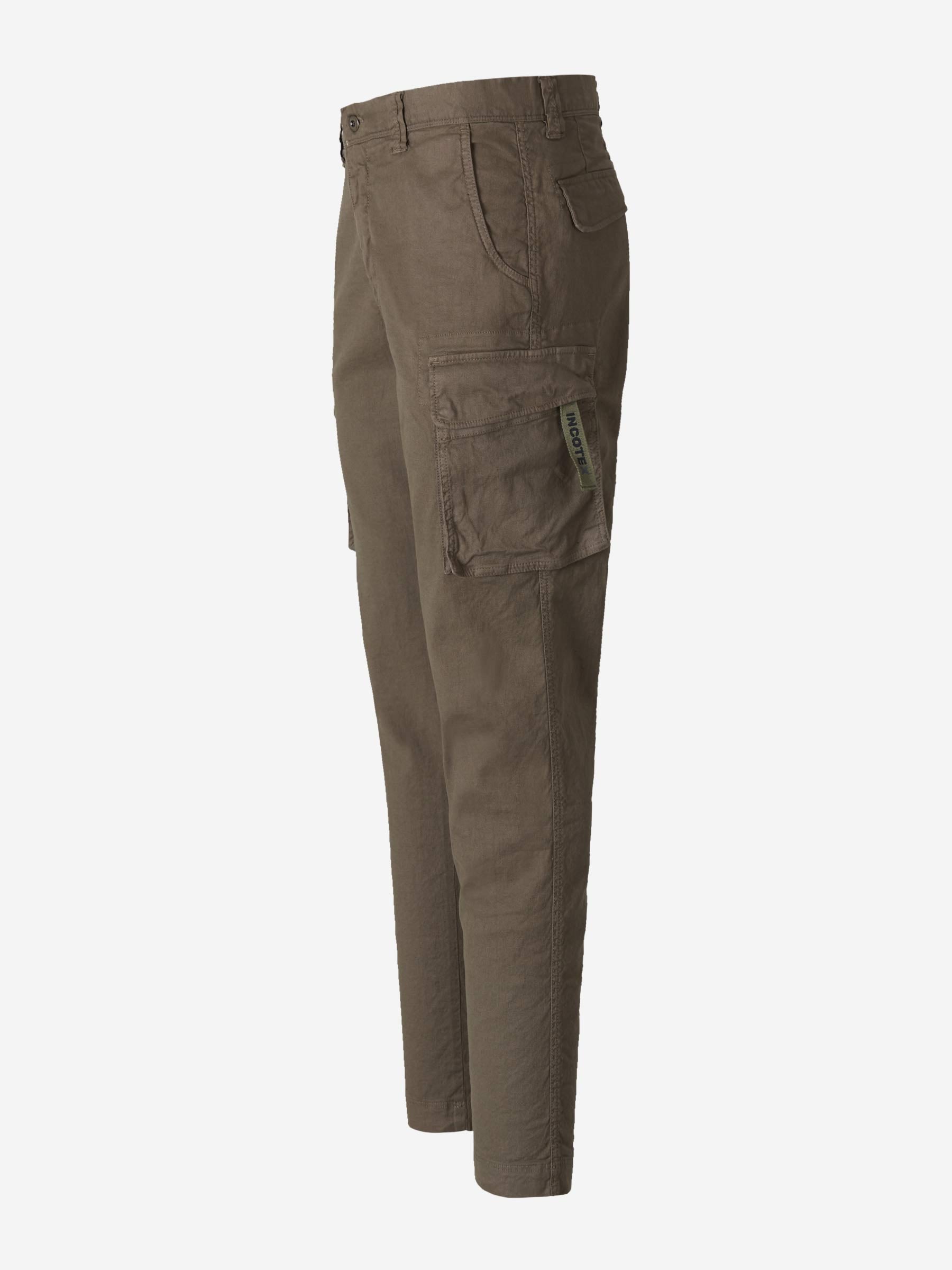 Outlet online Incotex Slacks Hombre Pantalones Cargo Lino color Verde Militar sku 521-002365 02 - Foto 2