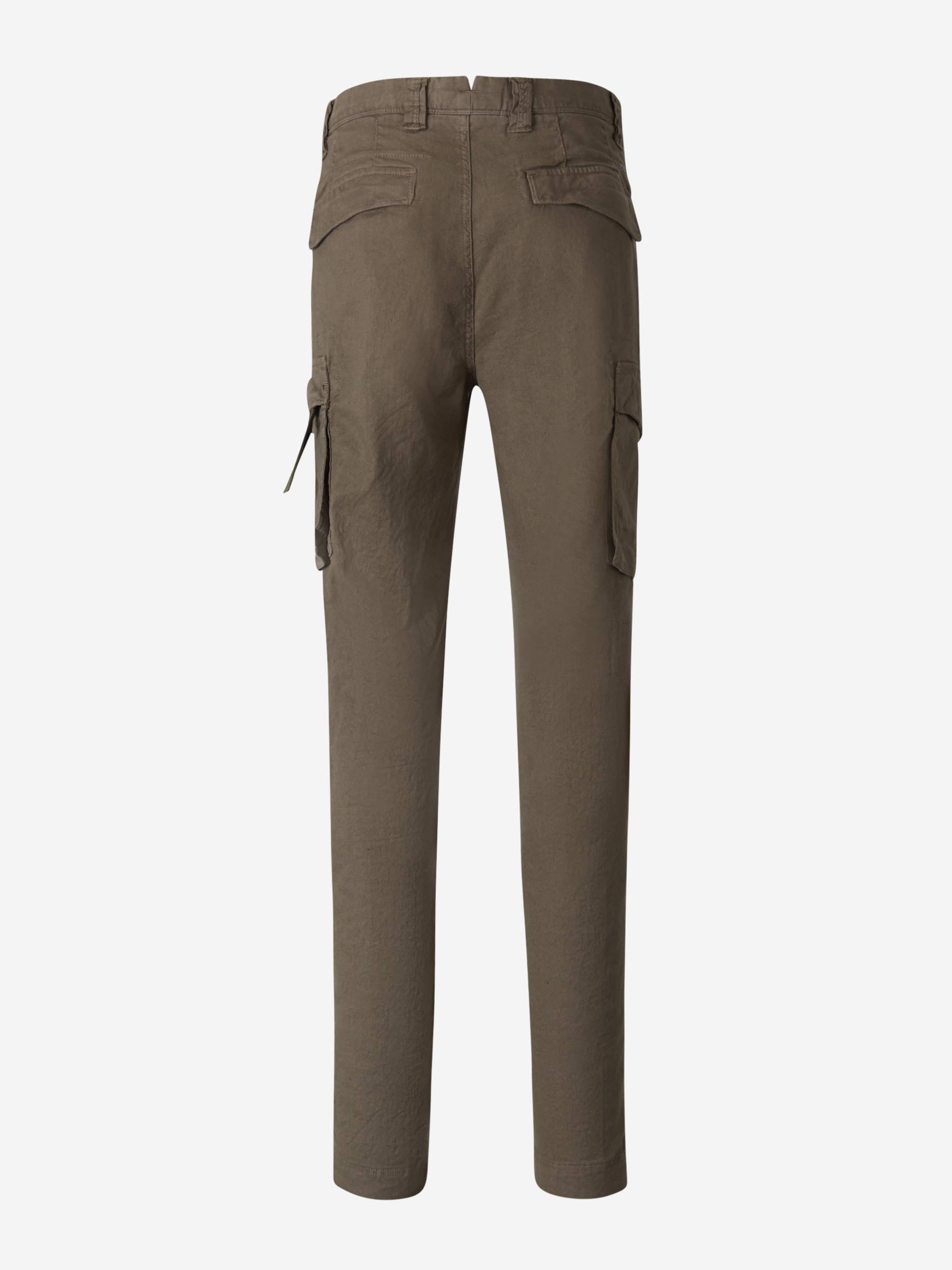 Outlet online Incotex Slacks Hombre Pantalones Cargo Lino color Verde Militar sku 521-002365 02 - Foto 3