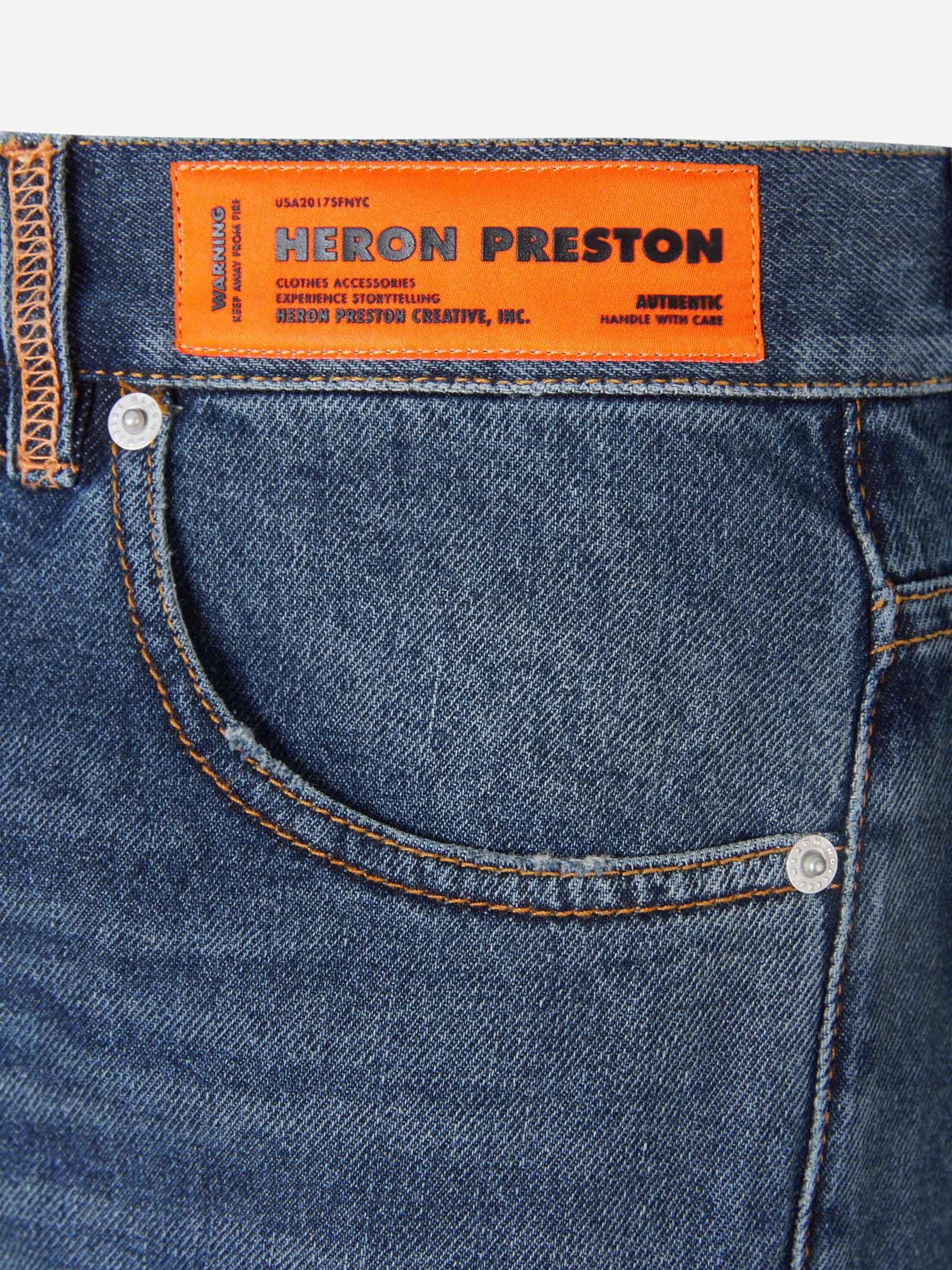 Heron Preston Jeans Ghost Pocket color Azul Cobalto sku 521-002388 01 - Foto 4