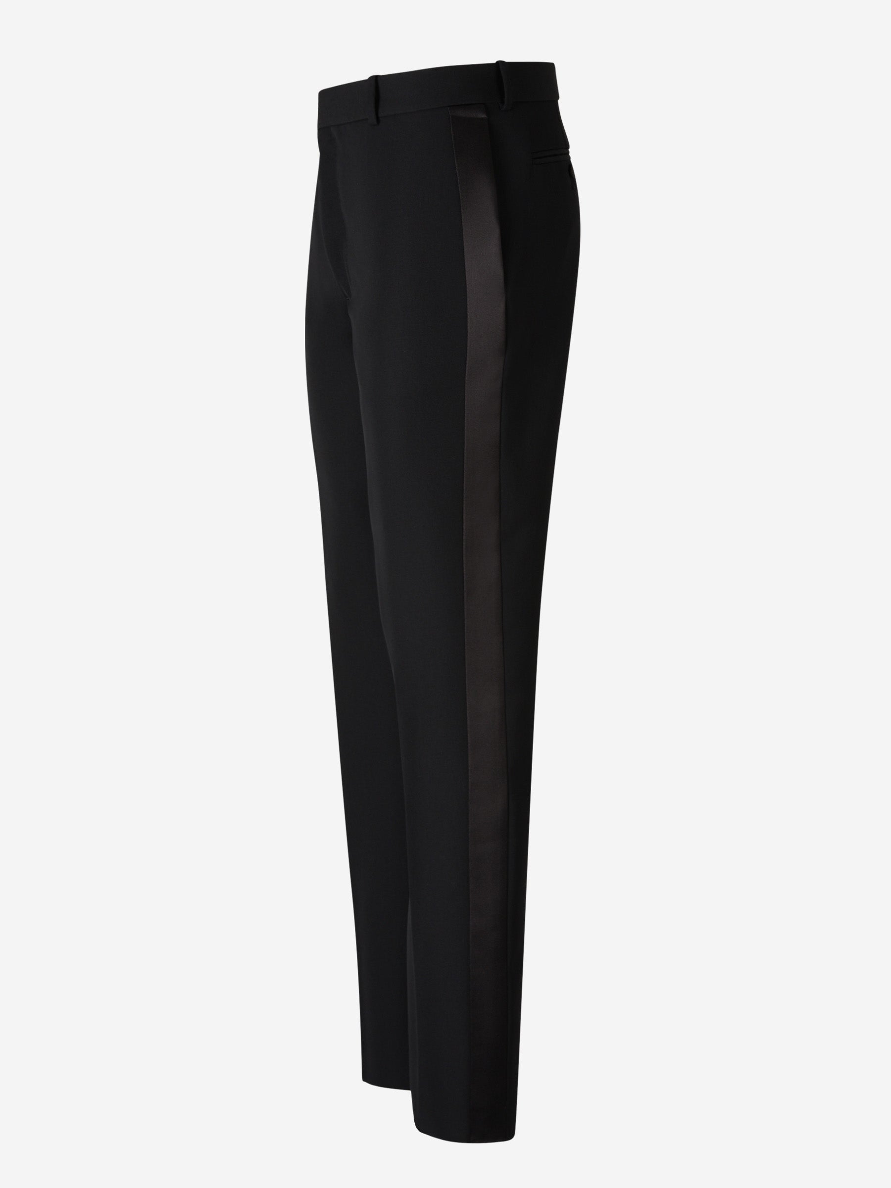 Outlet online Alexander McQueen Hombre Pantalones Franjas Lana color Negro sku 521-002897 01 - Foto 2