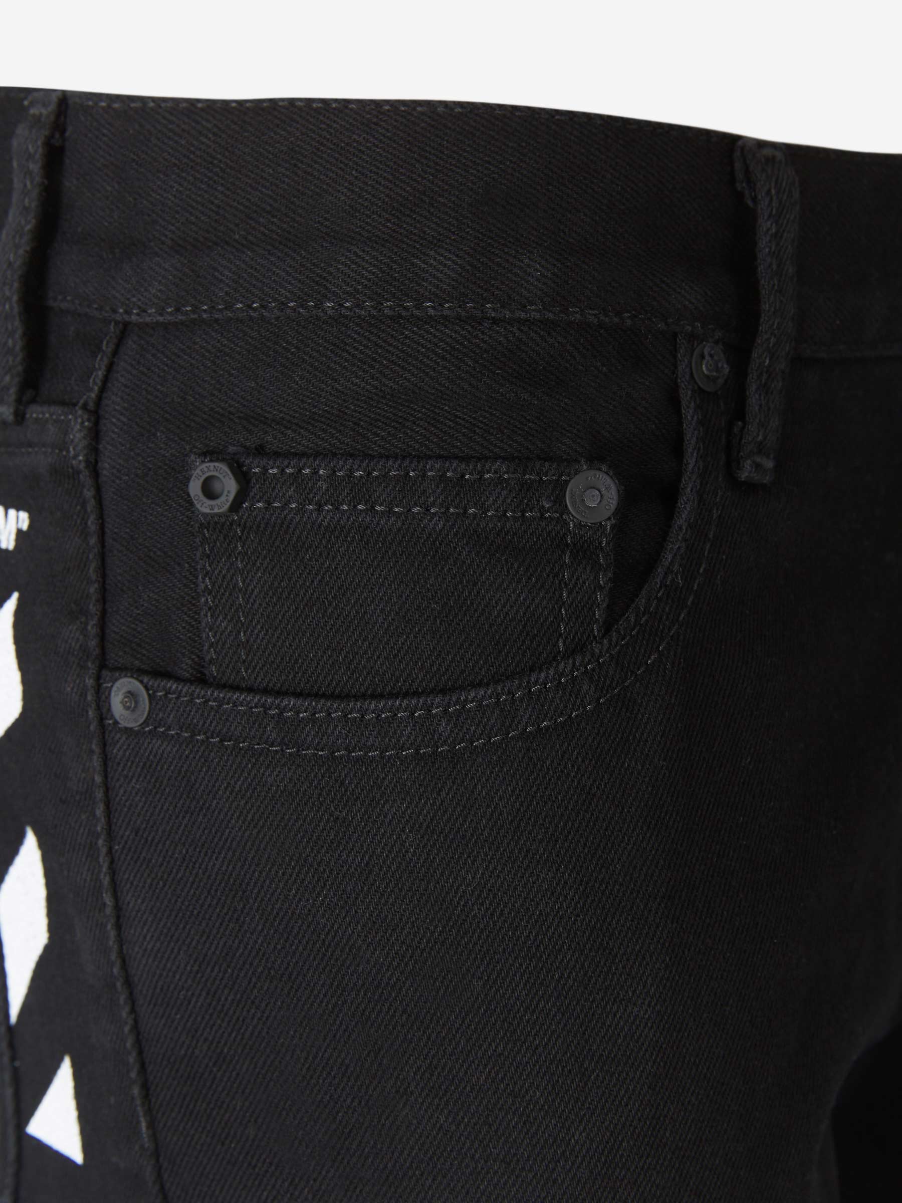 Off-White Jeans Rectos Logo color Negro sku 522-002096 01 - Foto 3
