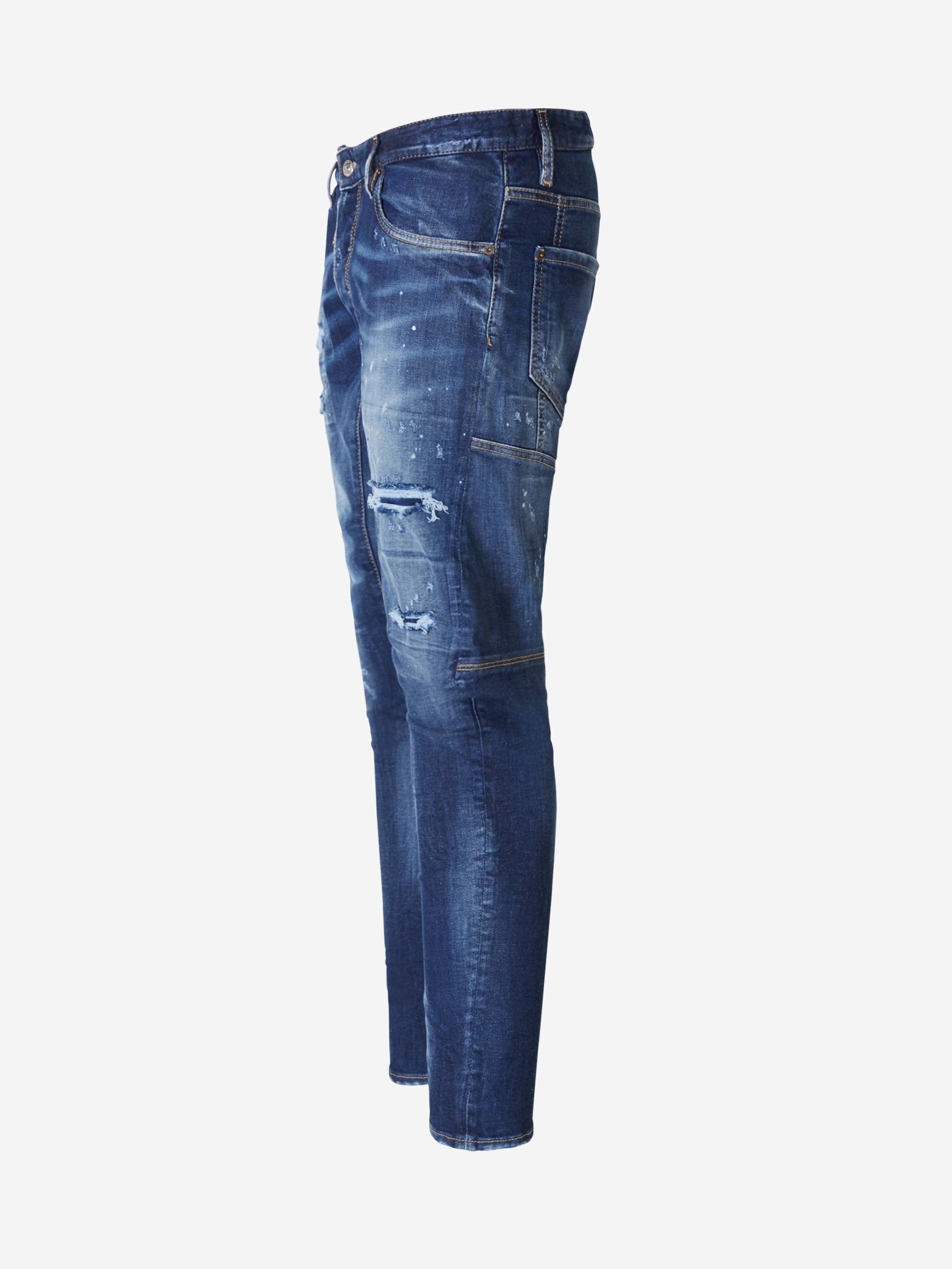 Dsquared2 Jeans Dark Ripped Biker color Azul Cobalto sku 522-002132 01 - Foto 2