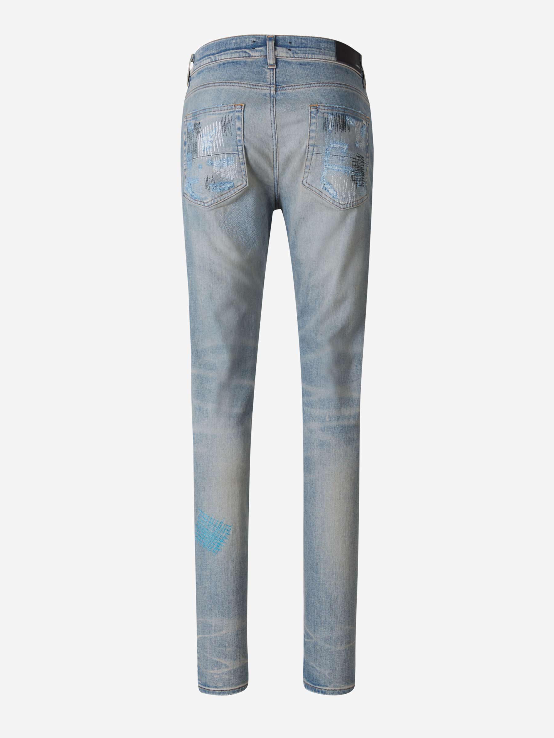 Amiri Jeans Costuras Desgarrado color Azul Denim sku 522-002198 01 - Foto 2