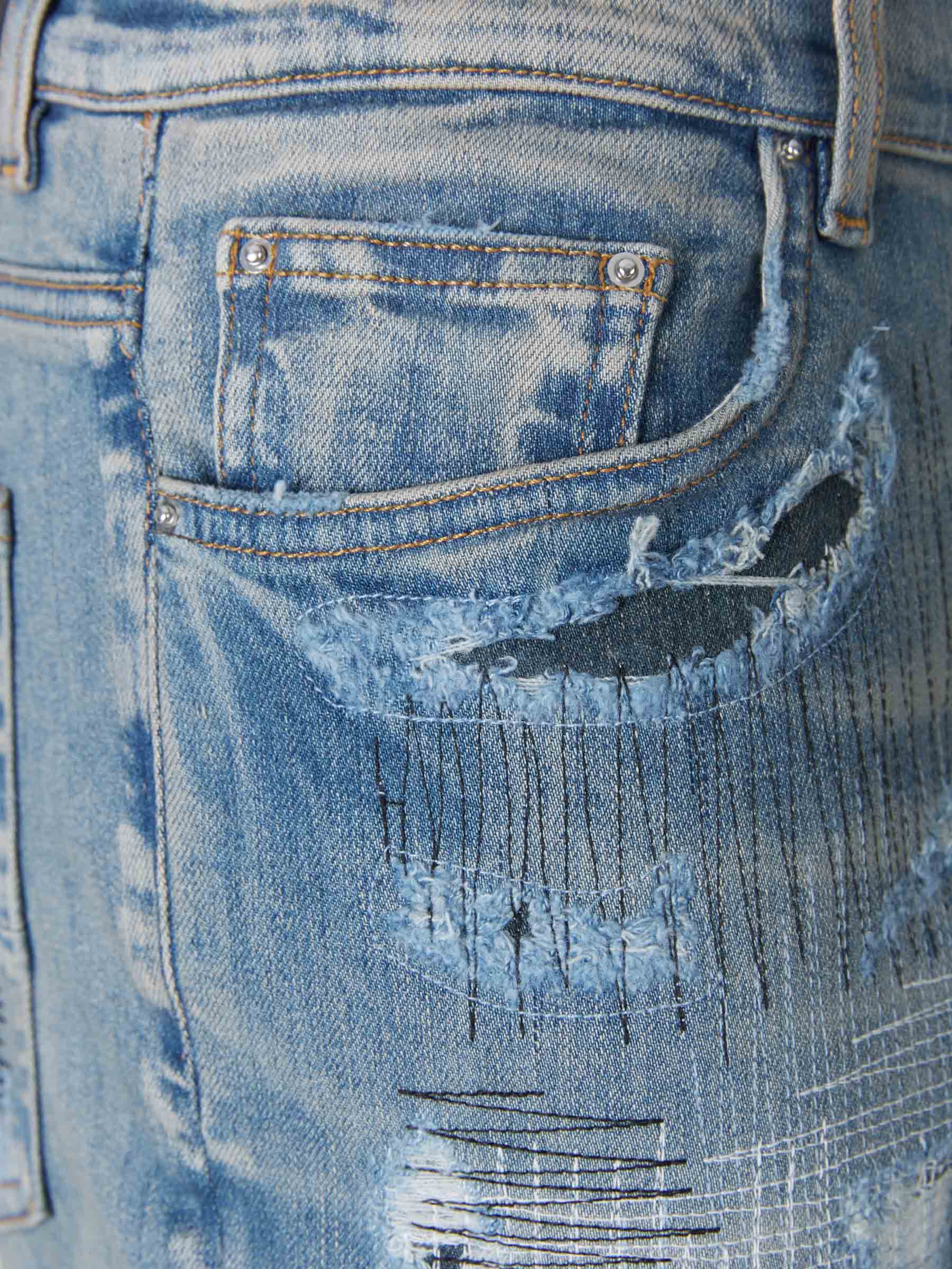Amiri Jeans Costuras Desgarrado color Azul Denim sku 522-002198 01 - Foto 3