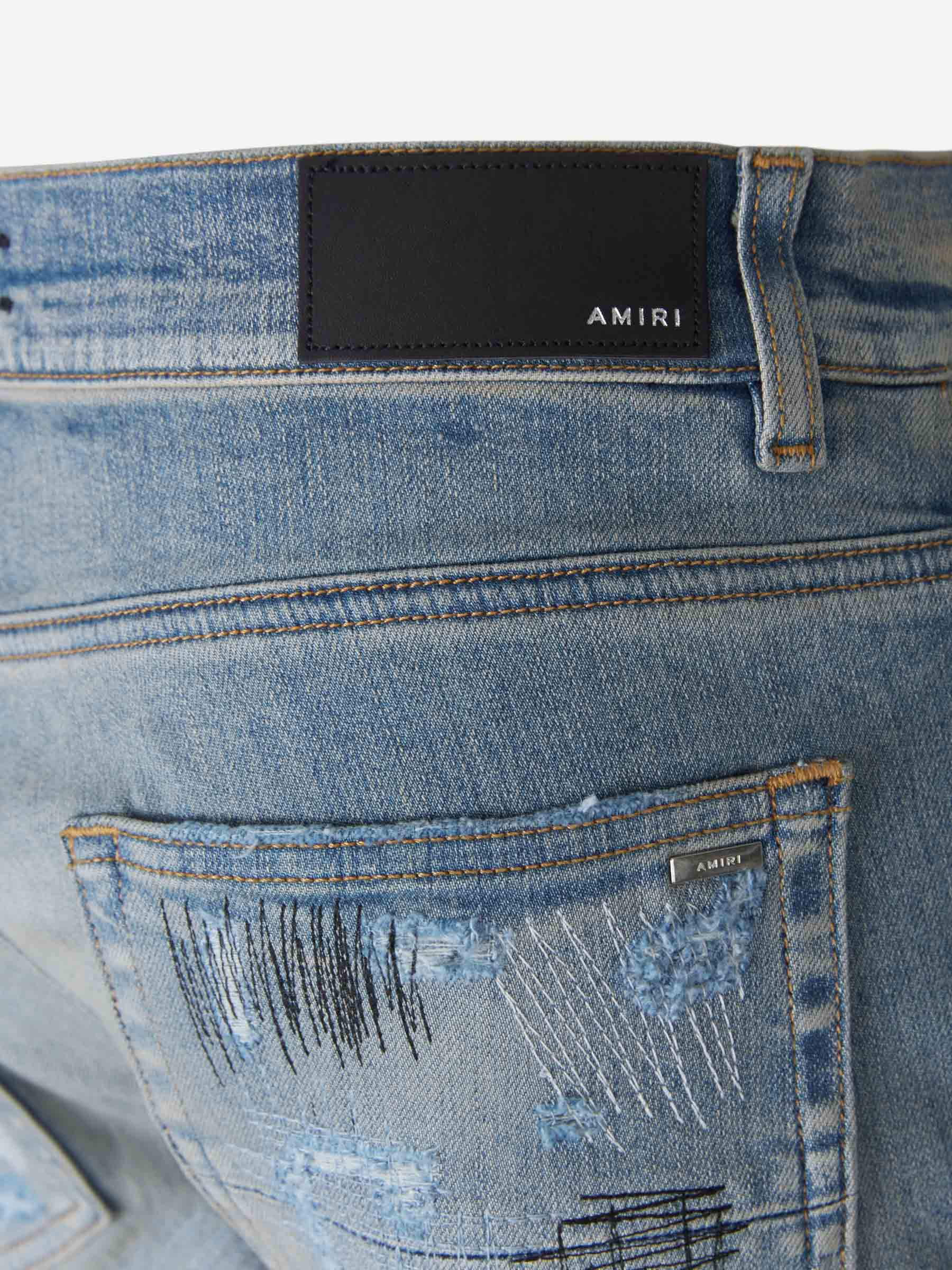 Amiri Jeans Costuras Desgarrado color Azul Denim sku 522-002198 01 - Foto 5