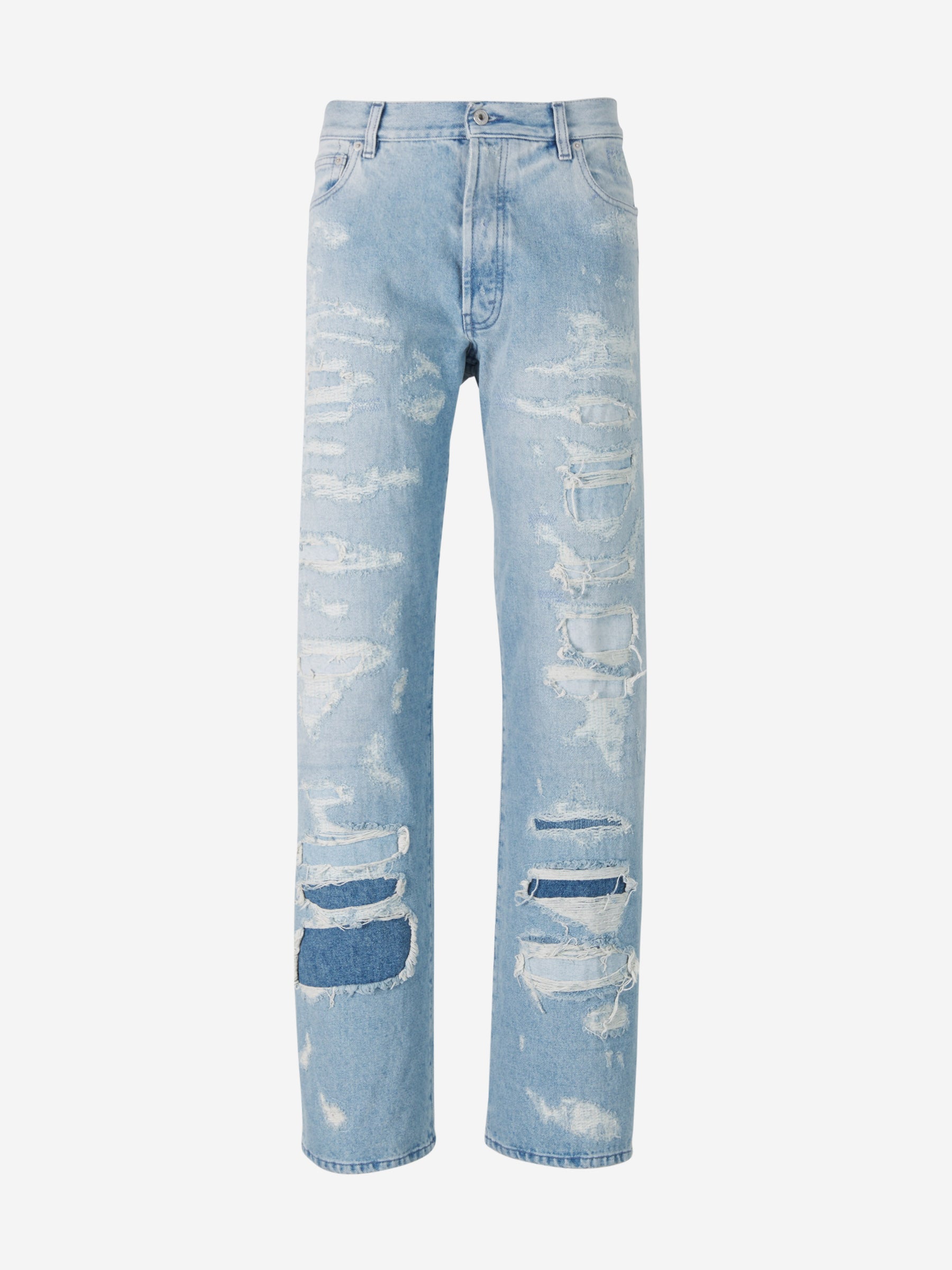 Heron Preston Jeans Anchos Desgarrados color Azul Denim sku 522-002307 01 - Foto 1