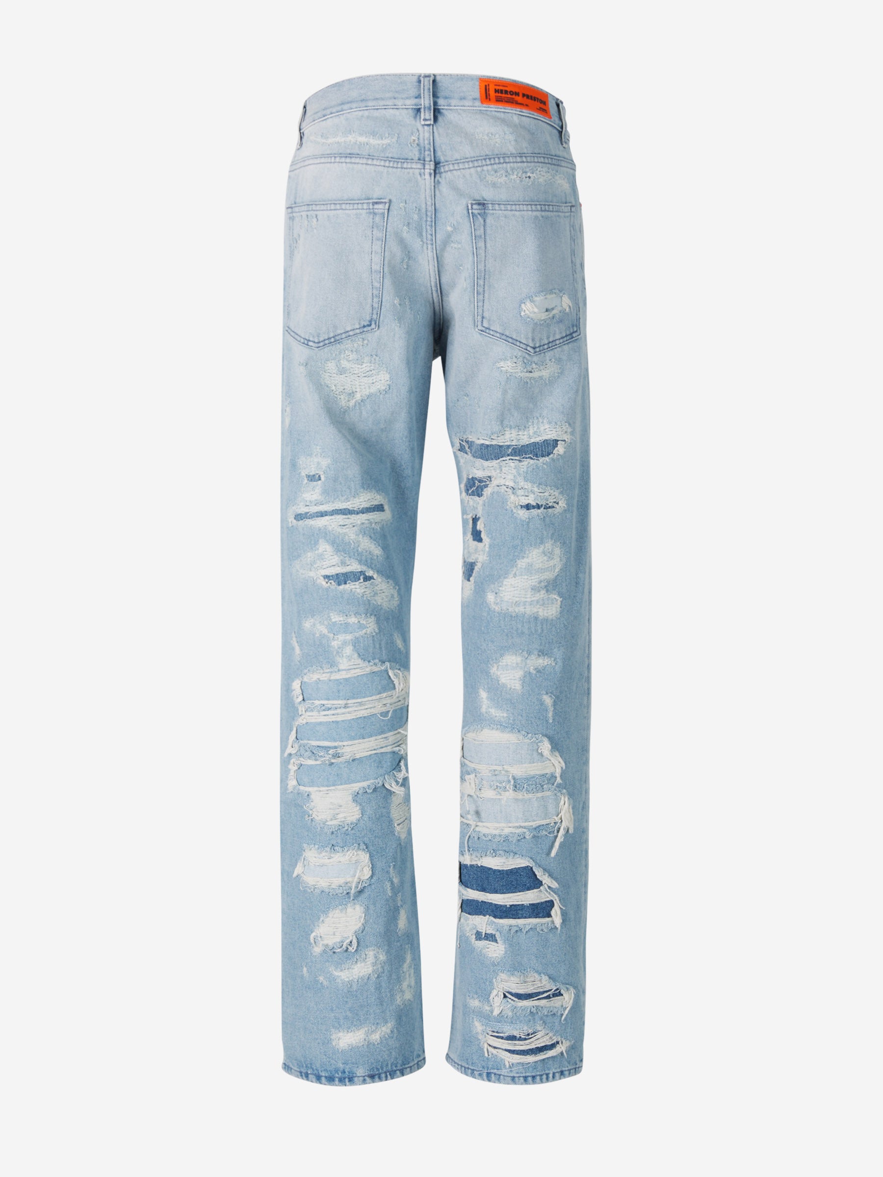 Heron Preston Jeans Anchos Desgarrados color Azul Denim sku 522-002307 01 - Foto 2
