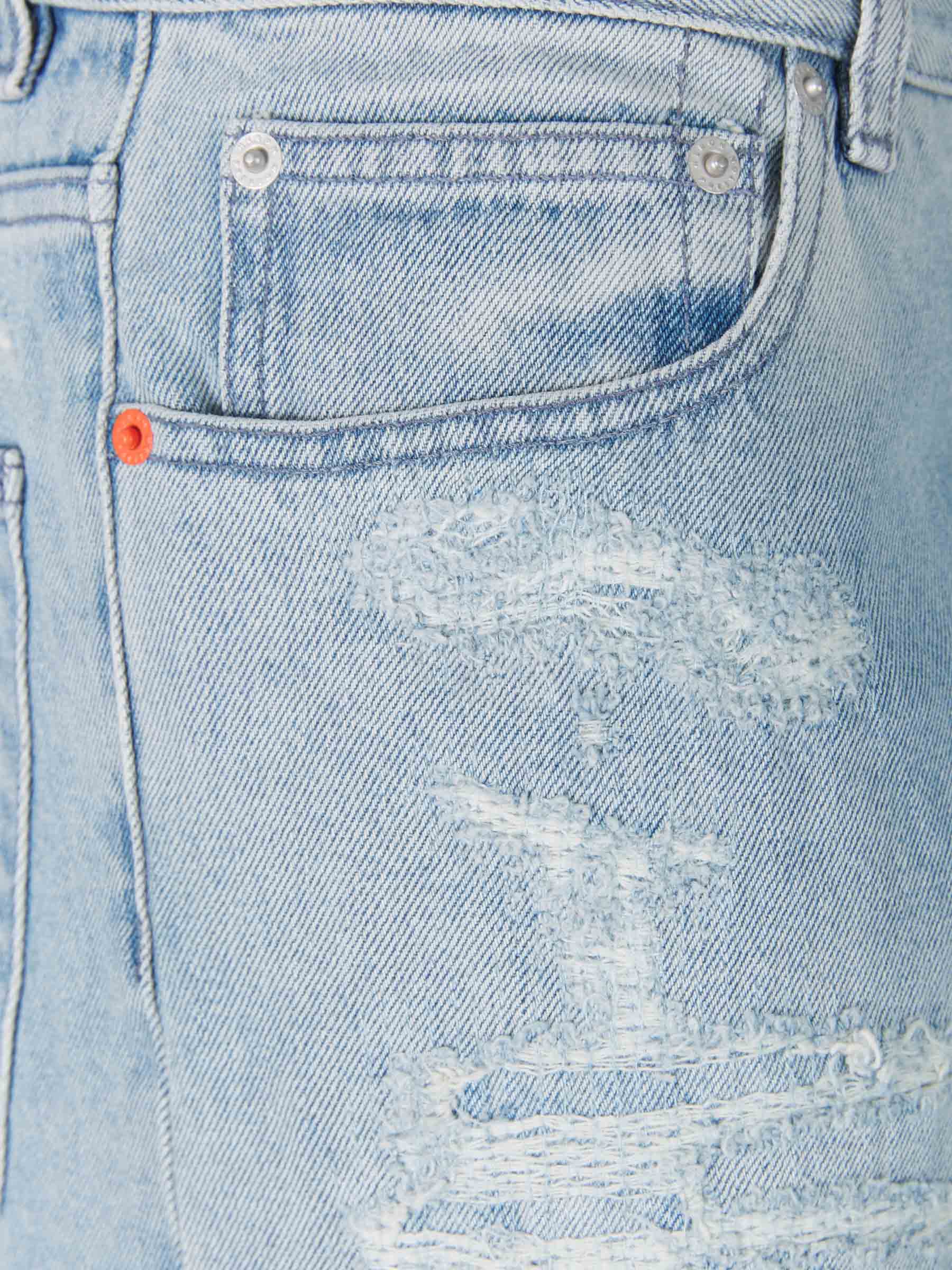 Heron Preston Jeans Anchos Desgarrados color Azul Denim sku 522-002307 01 - Foto 3