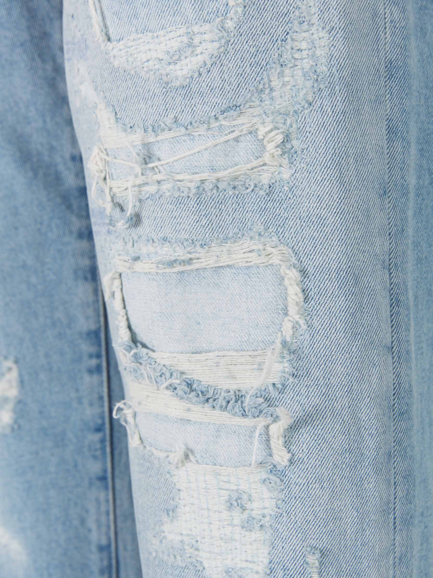 Heron Preston Jeans Anchos Desgarrados color Azul Denim sku 522-002307 01 - Foto 6