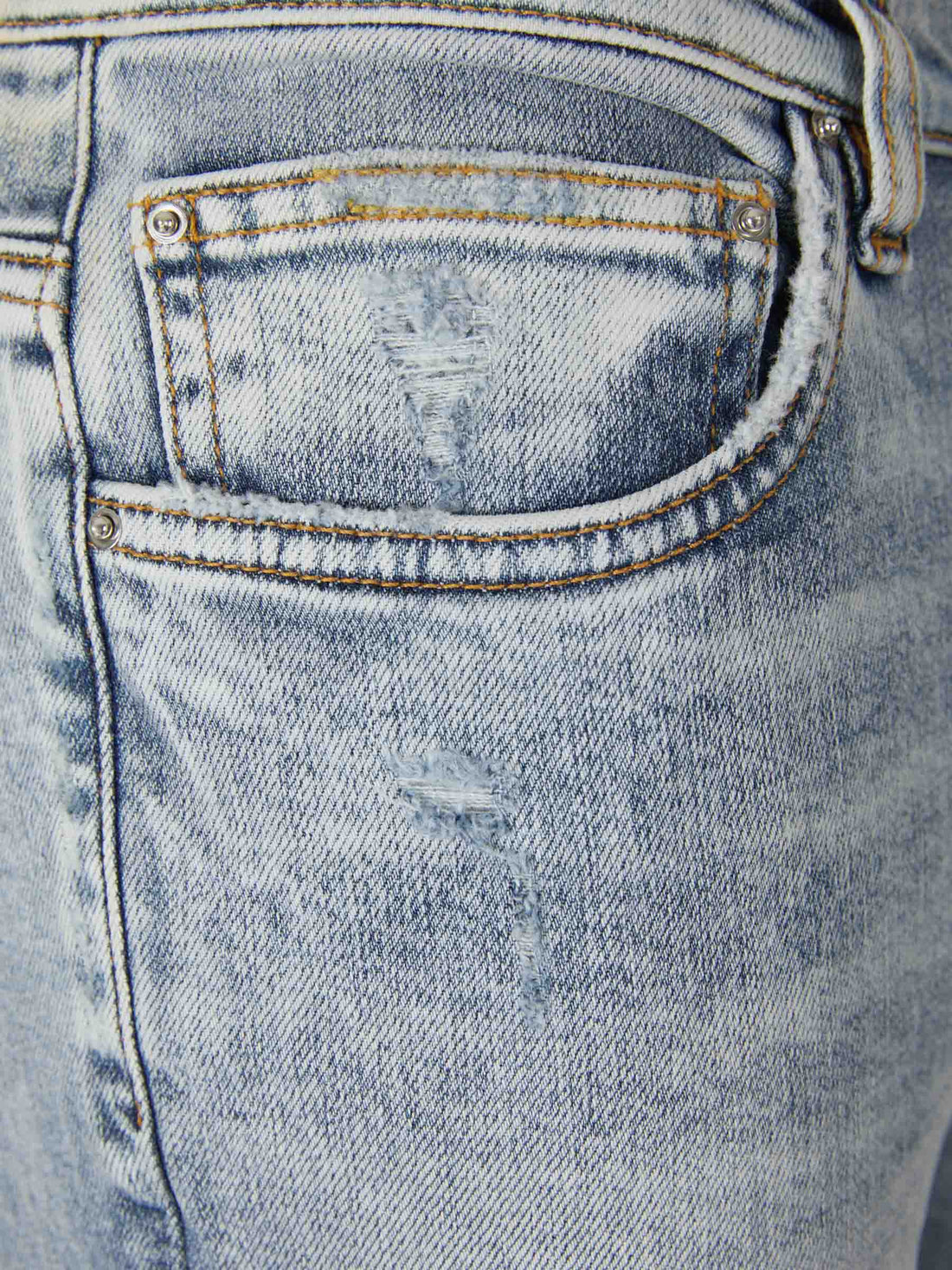 Amiri Jeans Distressed Contraste color Azul Denim sku 522-002385 01 - Foto 2