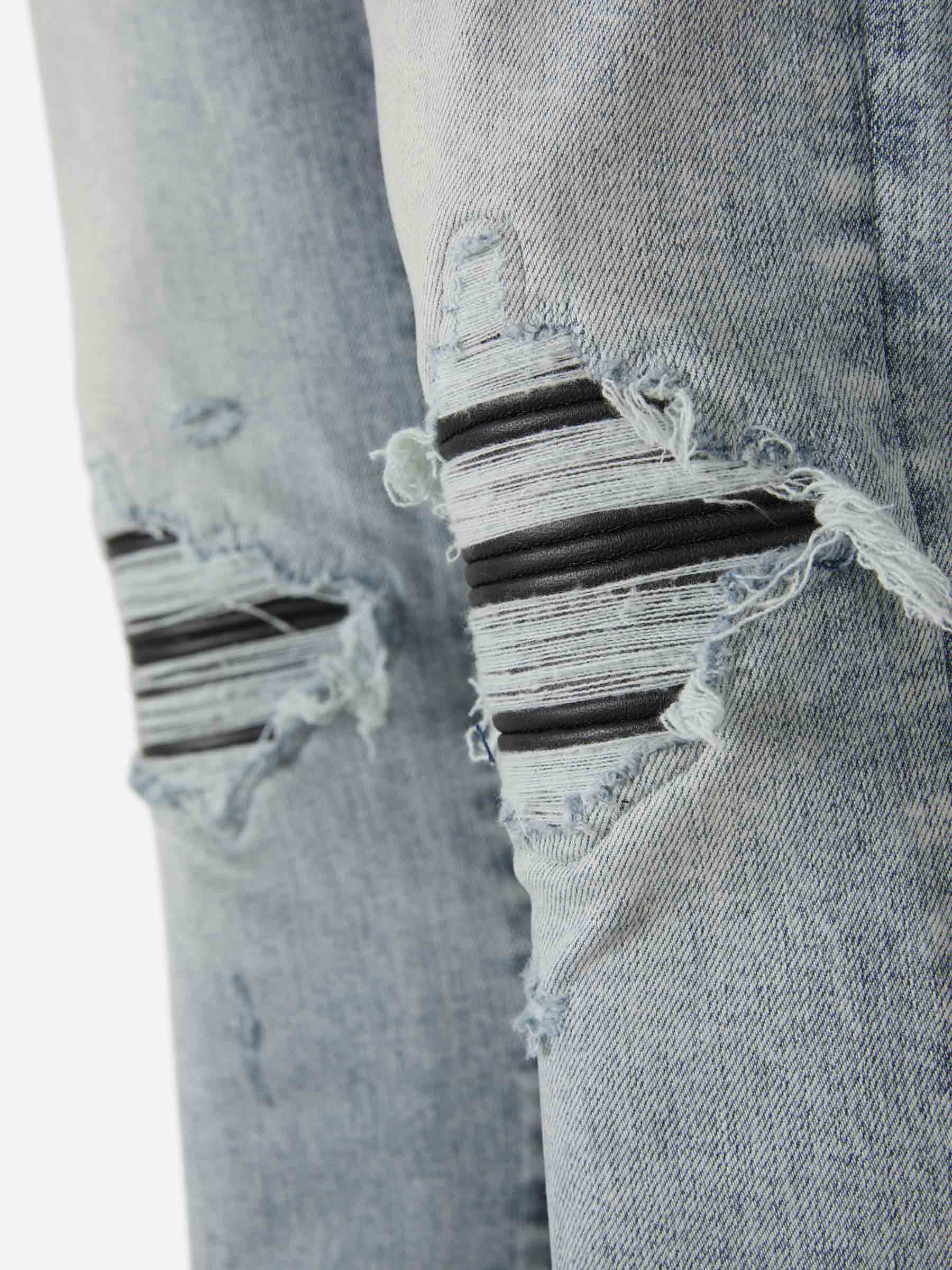 Amiri Jeans Distressed Contraste color Azul Denim sku 522-002385 01 - Foto 3