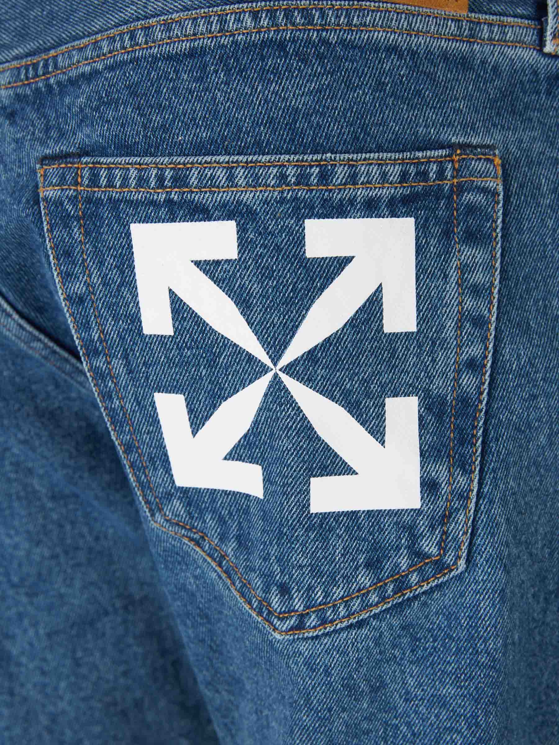Off-White Jeans Arrow Algodón color Azul Cobalto sku 522-002401 01 - Foto 4