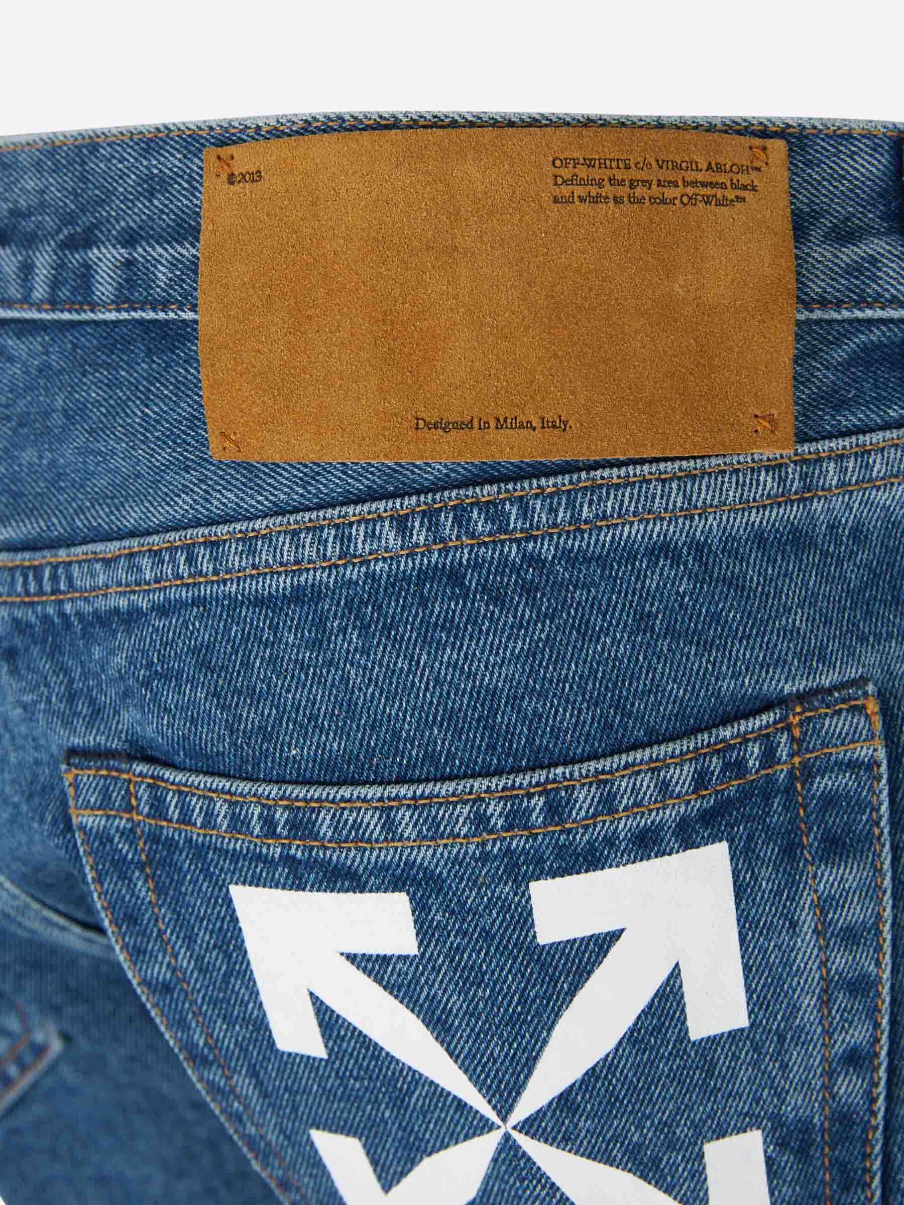 Off-White Jeans Arrow Algodón color Azul Cobalto sku 522-002401 01 - Foto 5