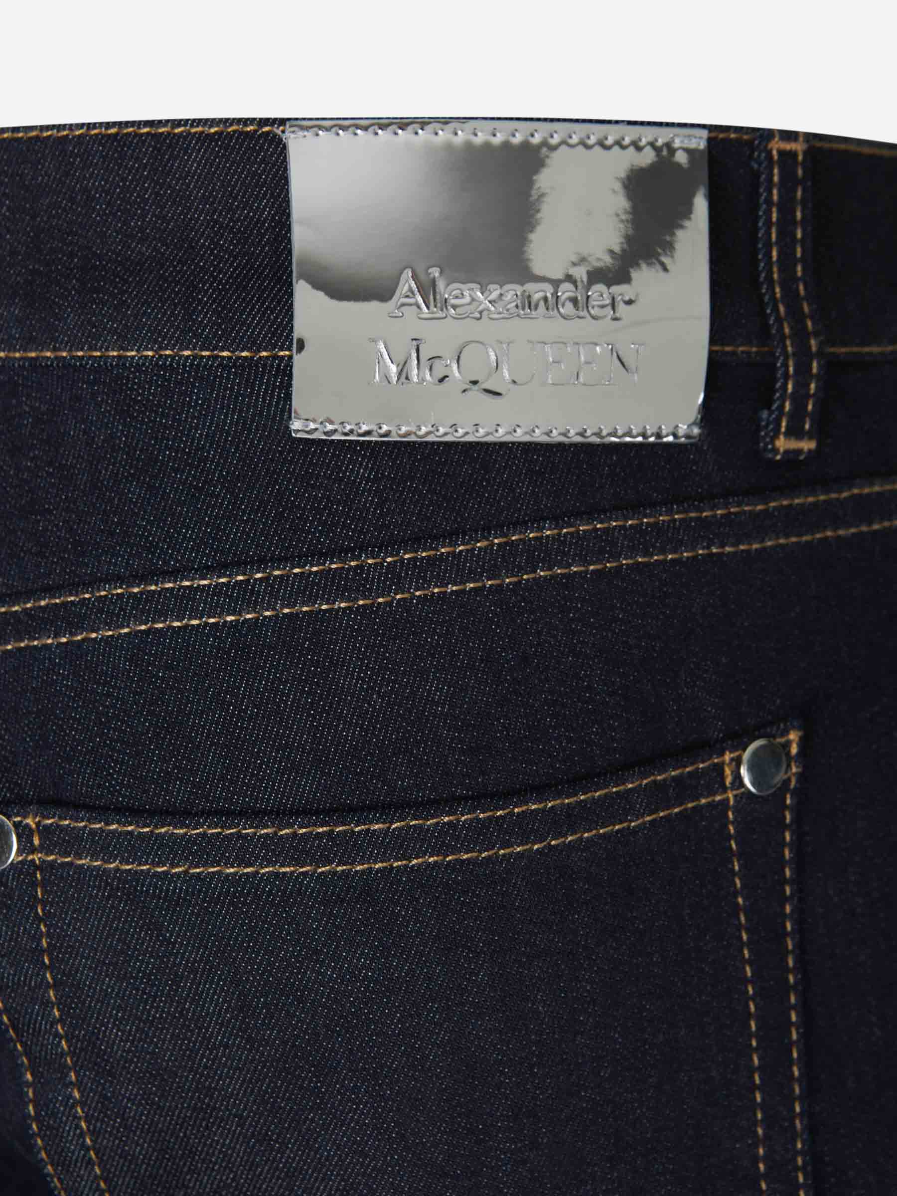 Alexander McQueen Jeans Regular Algodón color Azul Cobalto sku 522-002429 01 - Foto 5