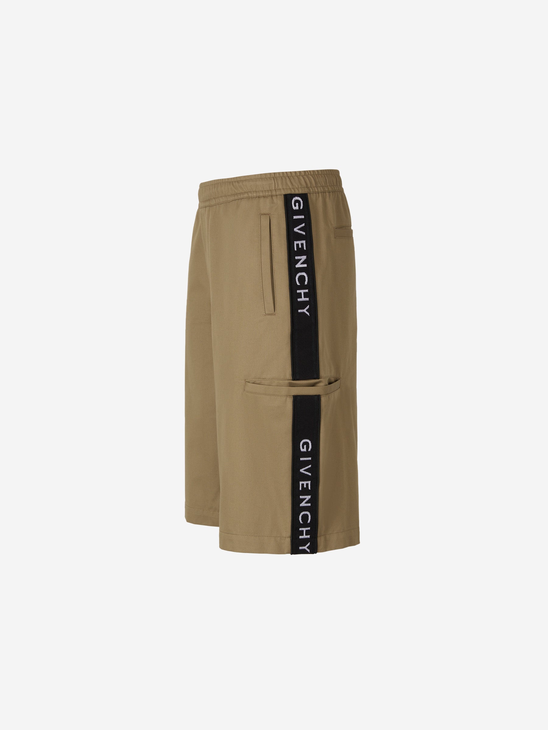 Givenchy Bermudas Franjas Logo color Verde Militar sku 523-000783 01 - Foto 2
