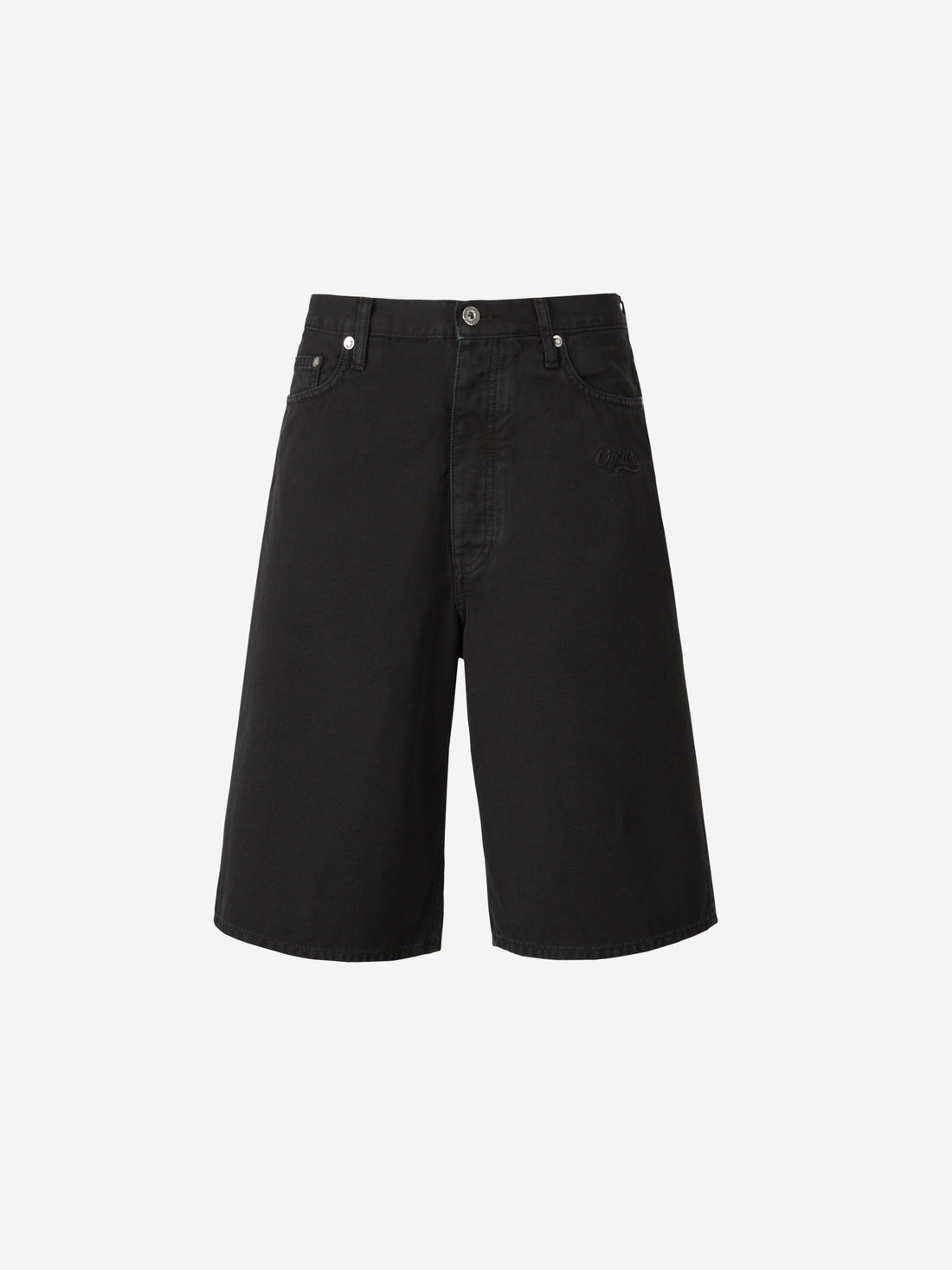 Off-White Bermudas Denim Logo color Negro sku 523-000786 01 - Foto 1