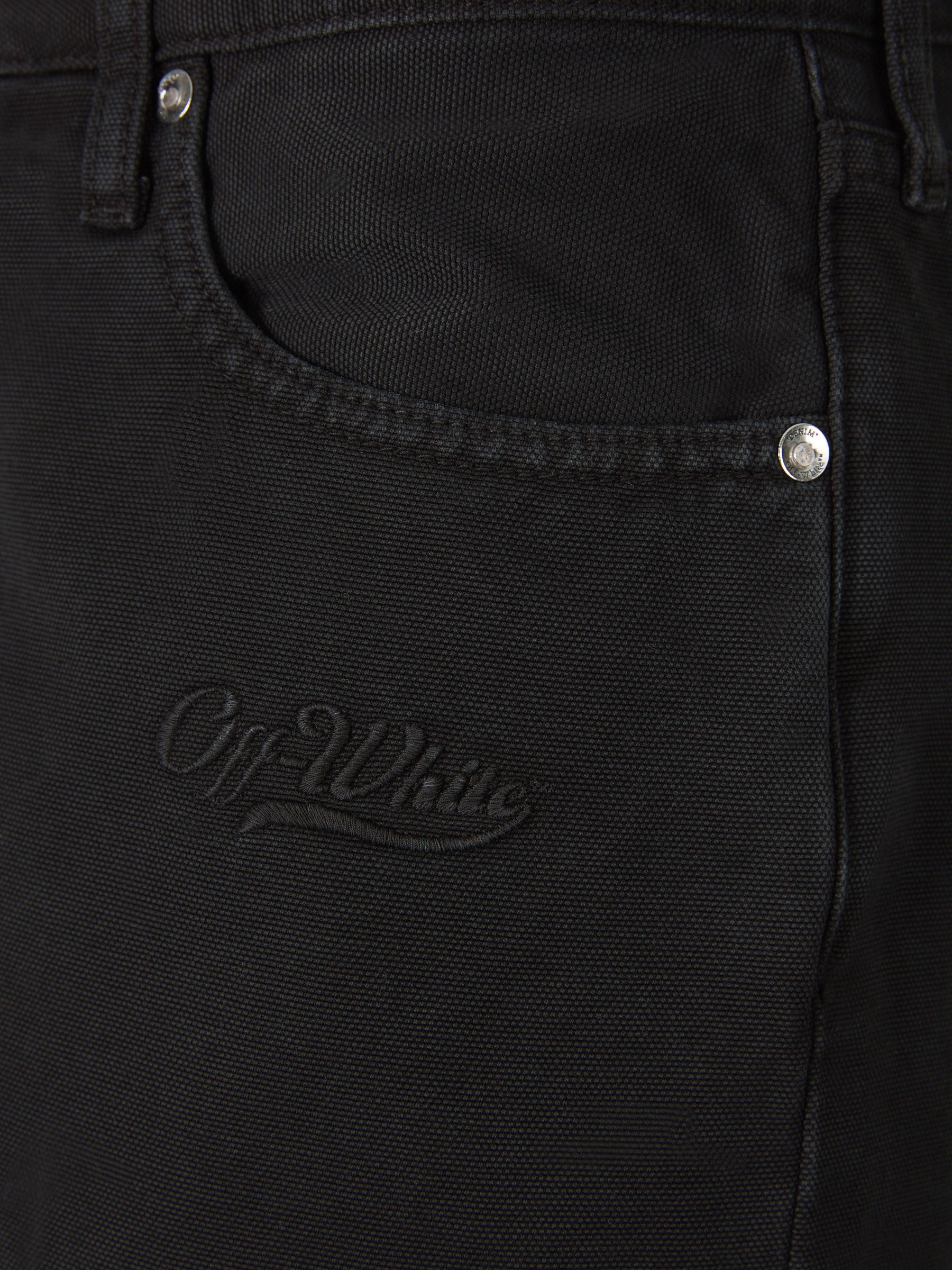 Off-White Bermudas Denim Logo color Negro sku 523-000786 01 - Foto 4